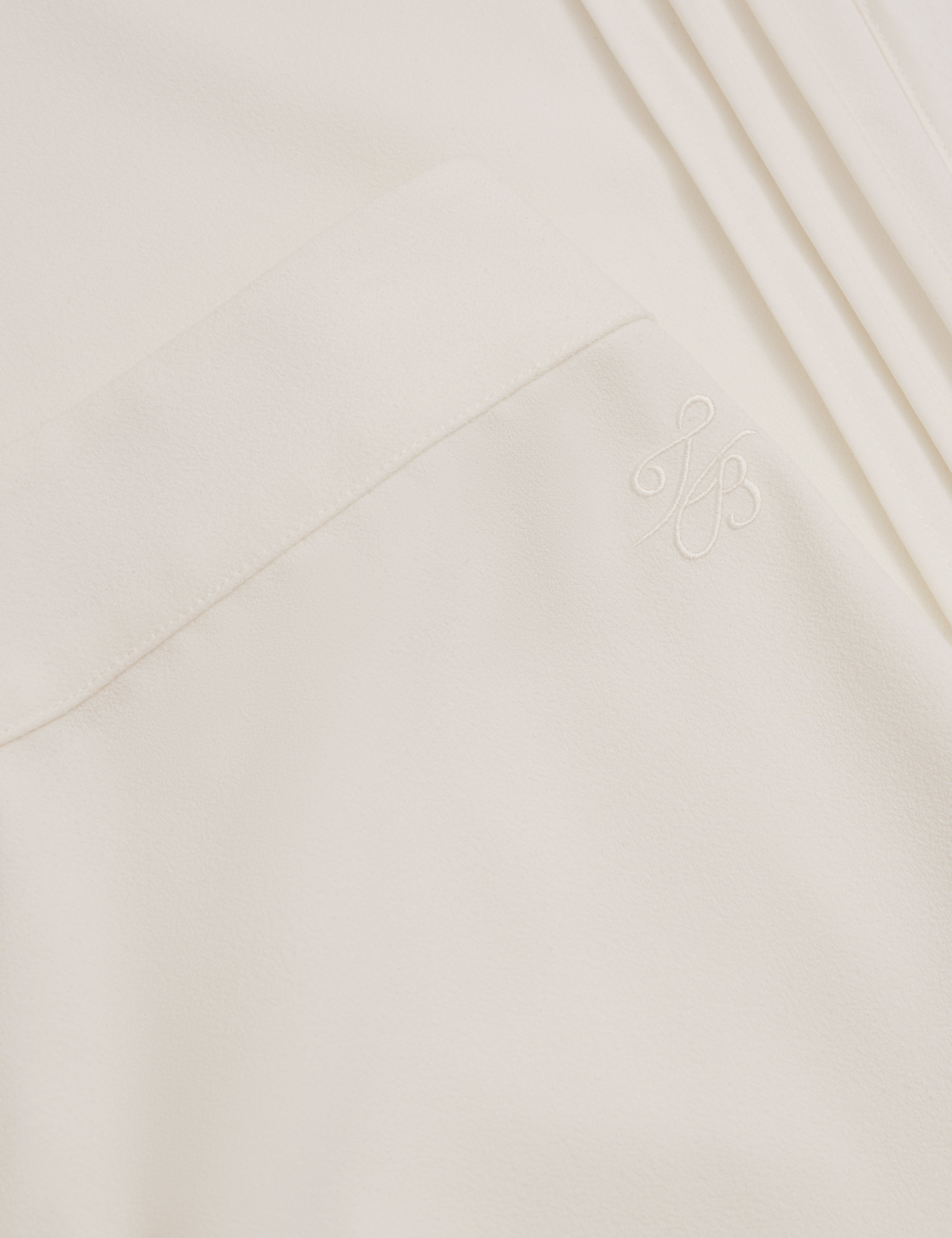 Gorjja Piping Detail Wide Leg Crepe Trouser Ivory