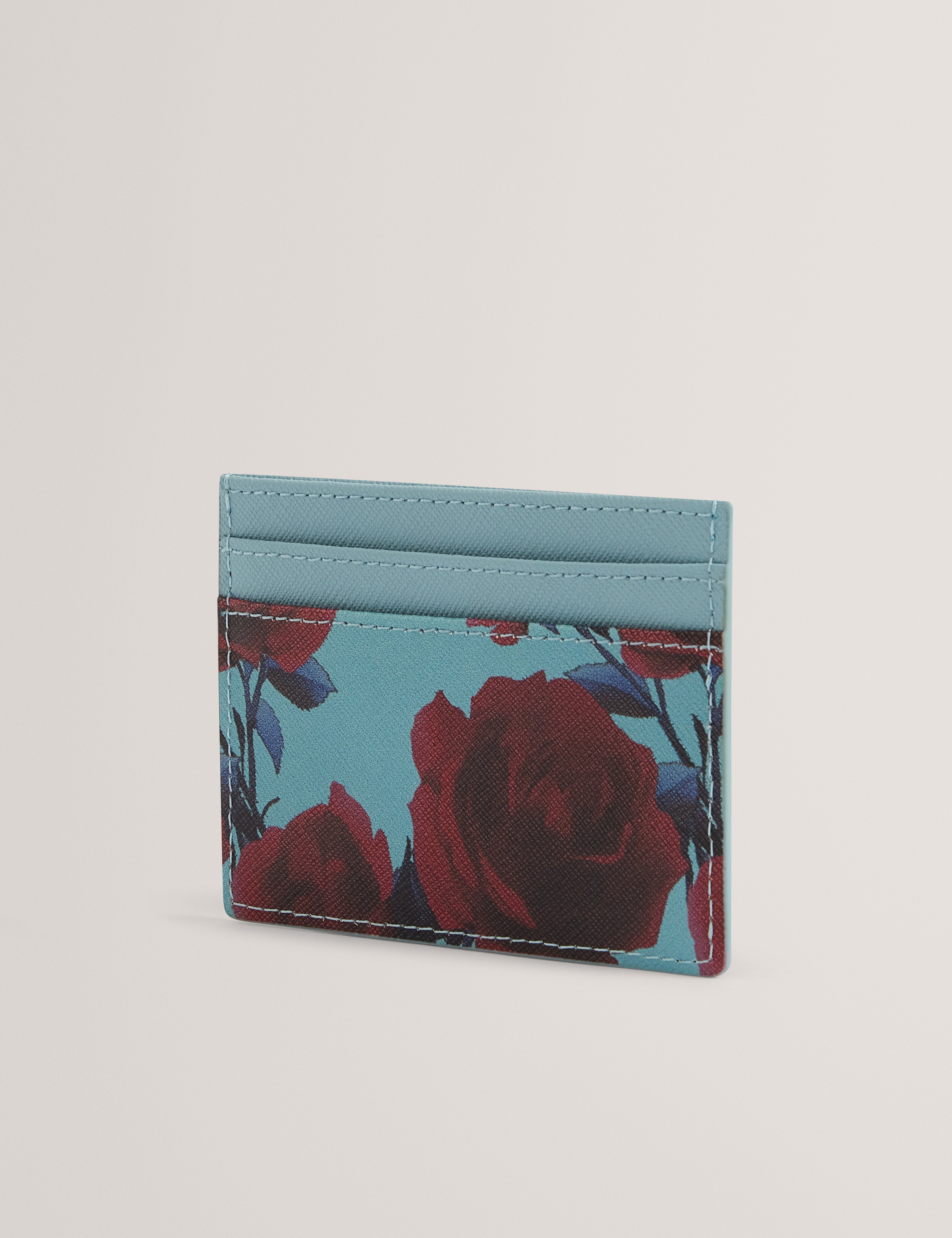 Everlyn Rose Print Cardholder Mid-Blue