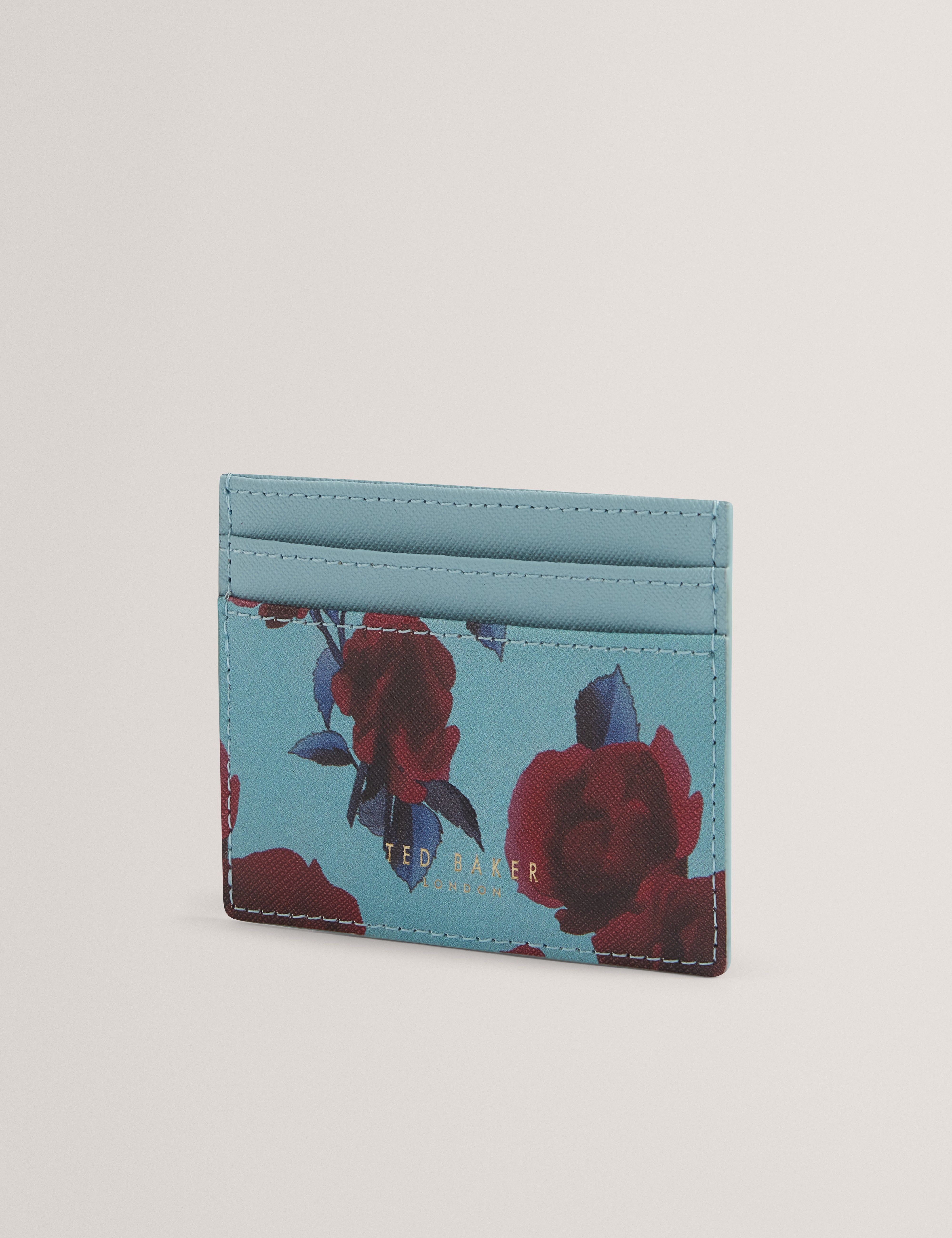 Everlyn Rose Print Cardholder Mid-Blue