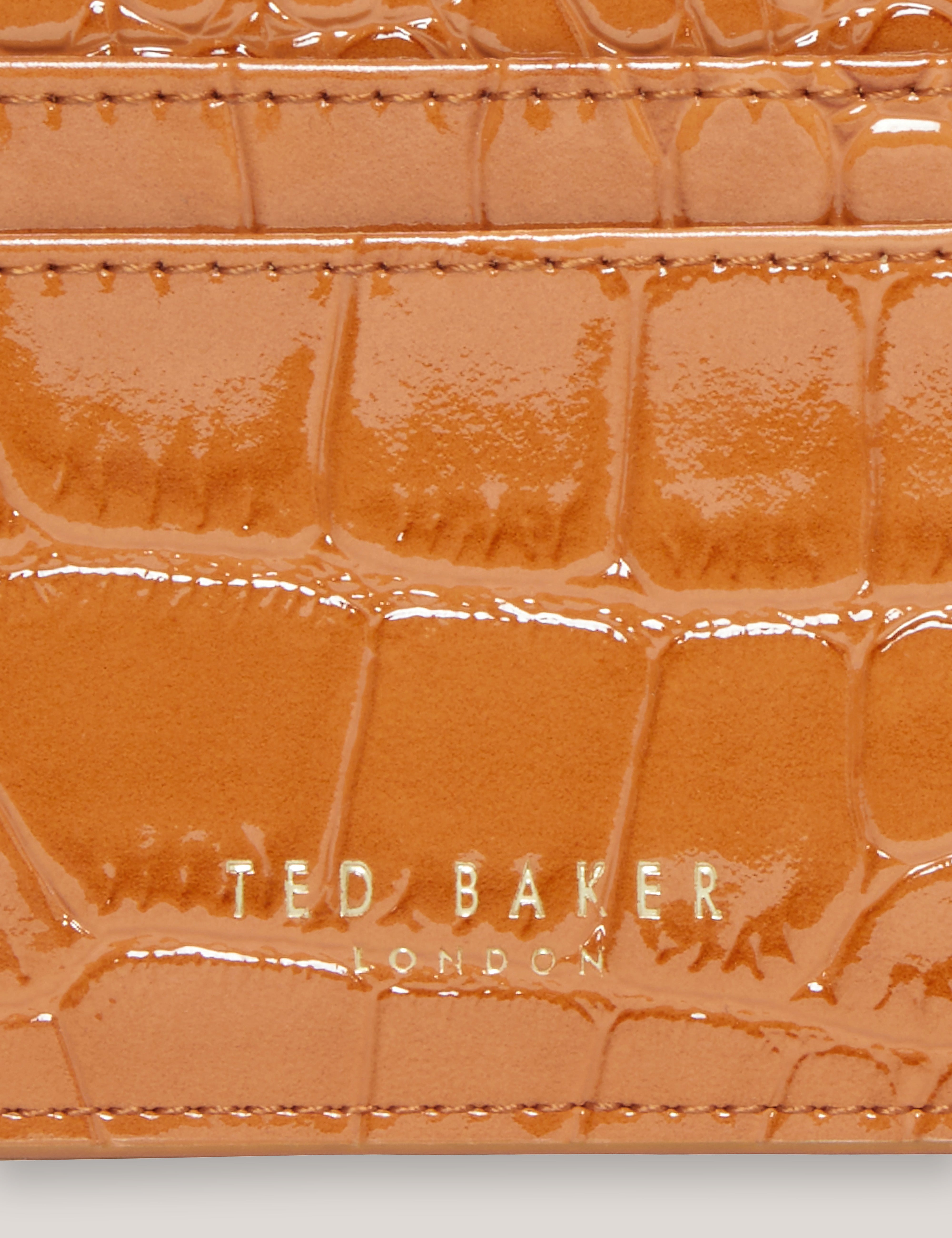 Varenya Croc Effect Card Holder Tan