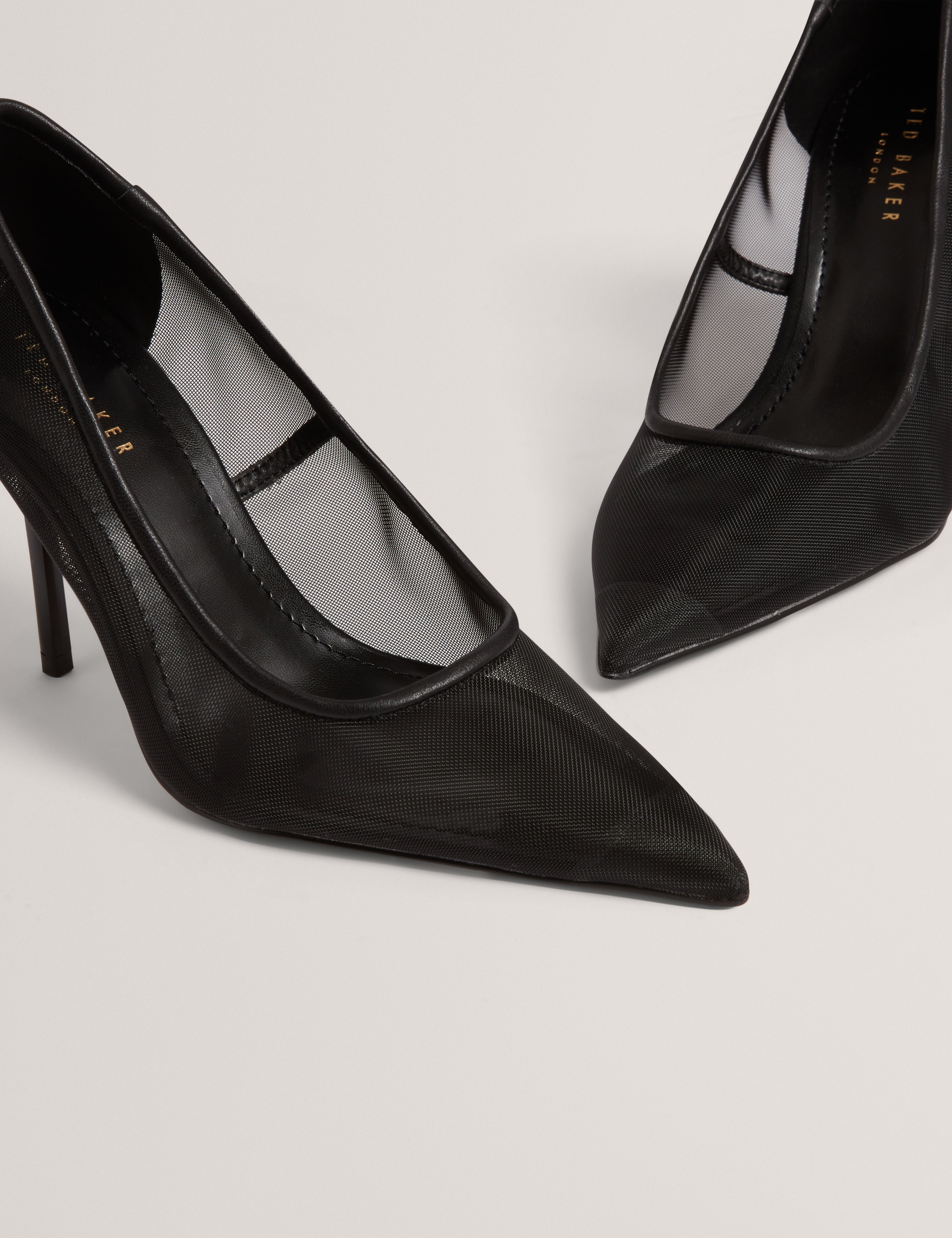 Megaan Mesh Heeled Court Black