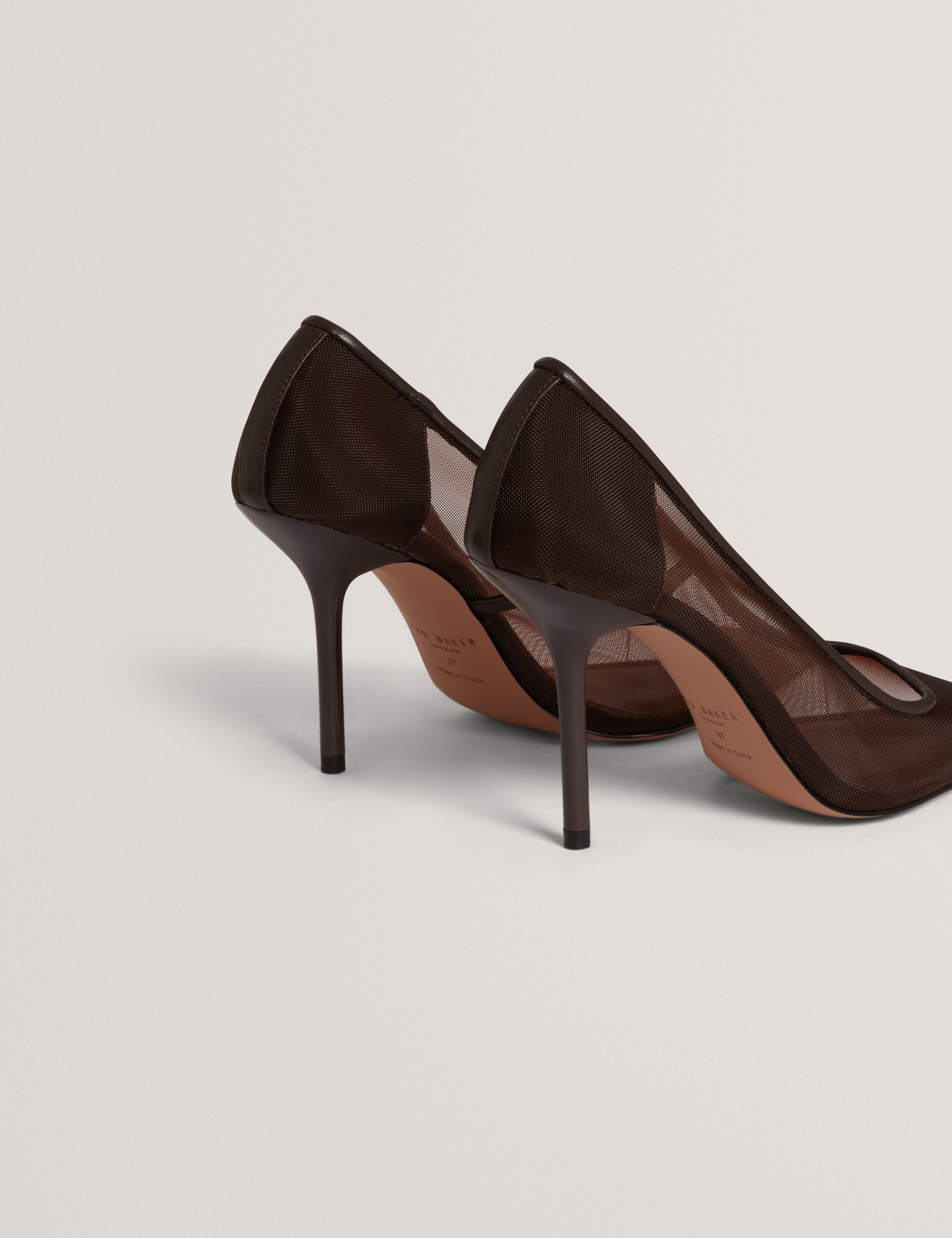 Megaan Mesh Heeled Court Brn-Choc