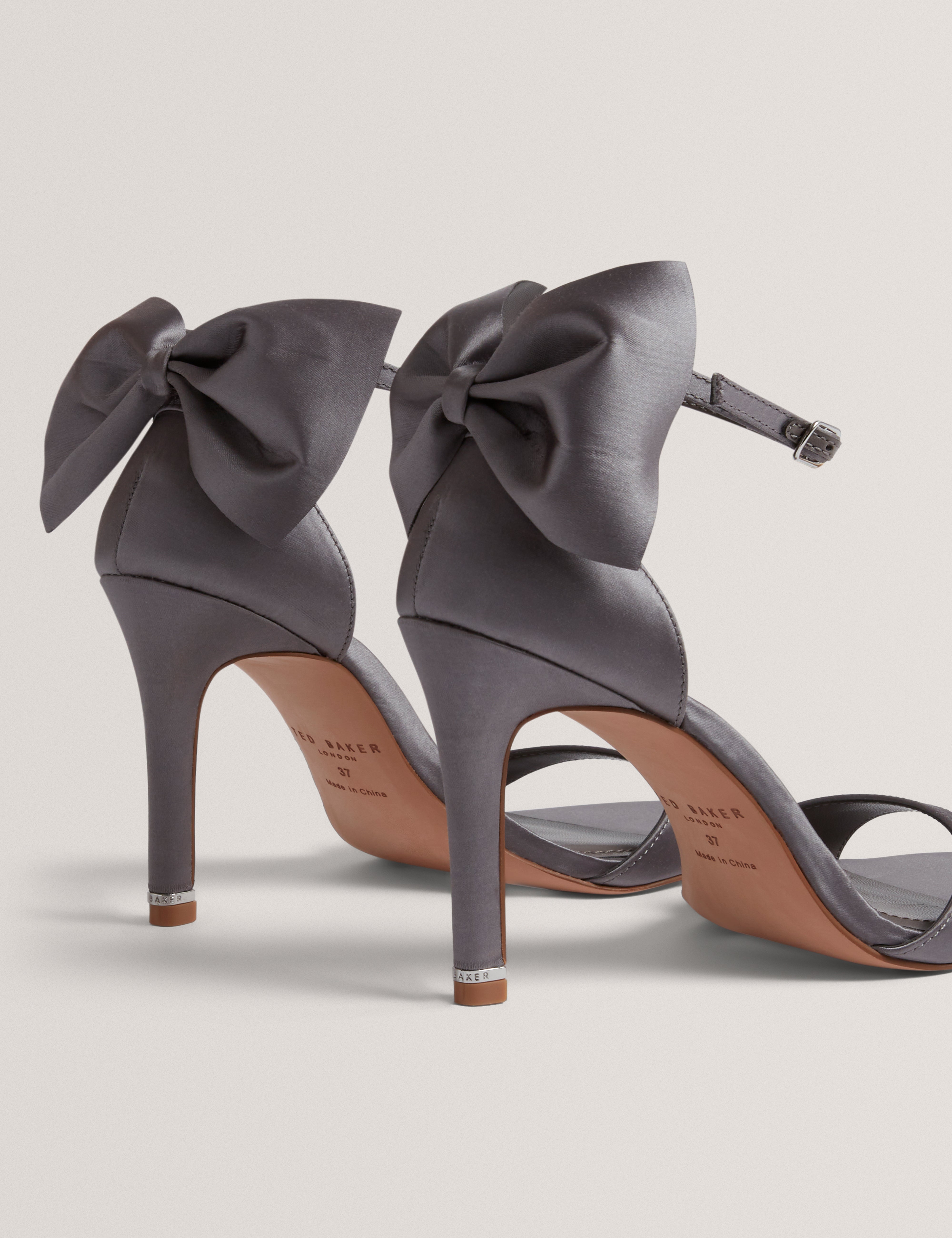 Sofelaa Satin Bow Detail Sandal Silver