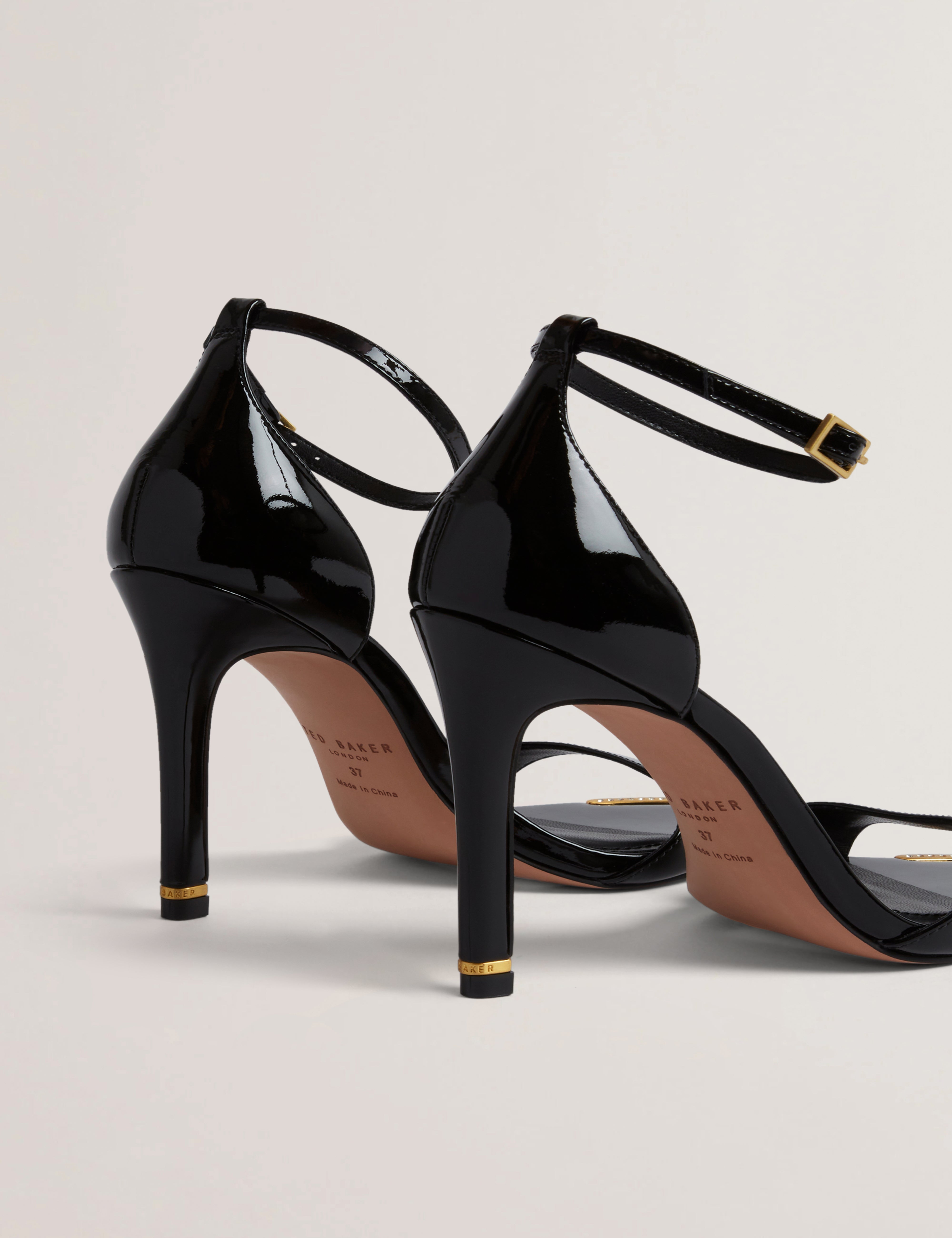 Helliy Leather Heeled Sandal Black