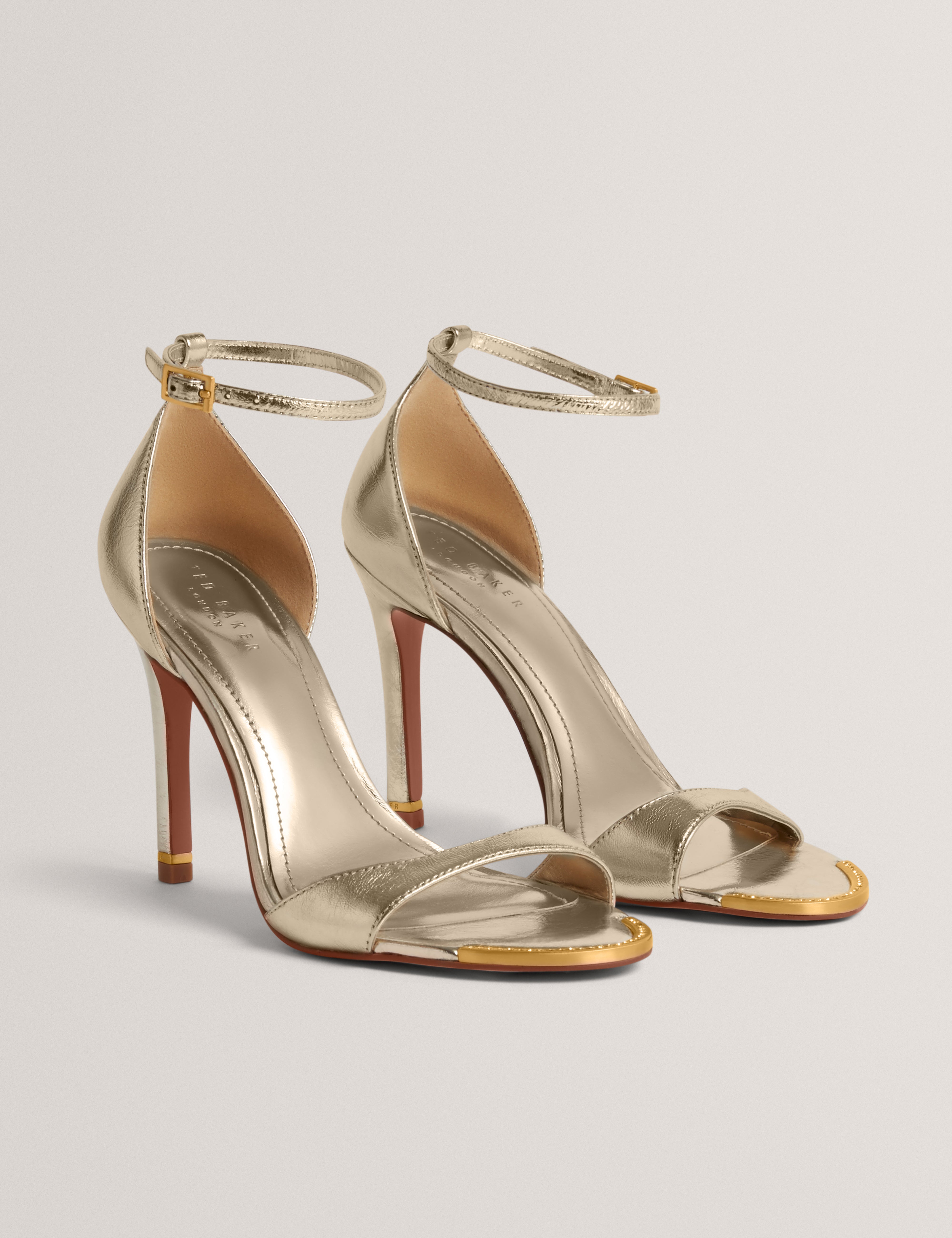 Helliy Leather Heeled Sandal Gold