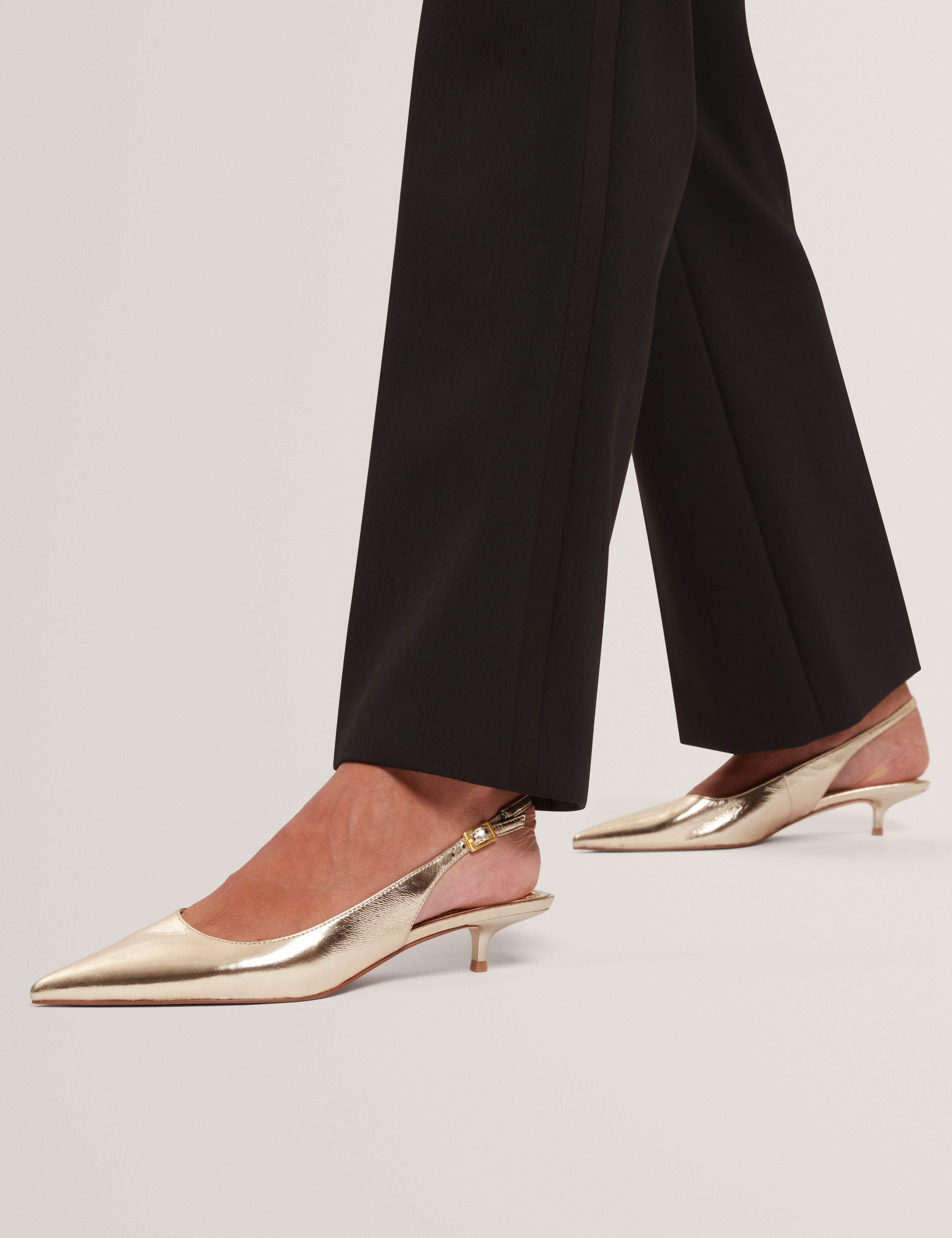 Kitiy Sling Back Kitten Heel Gold