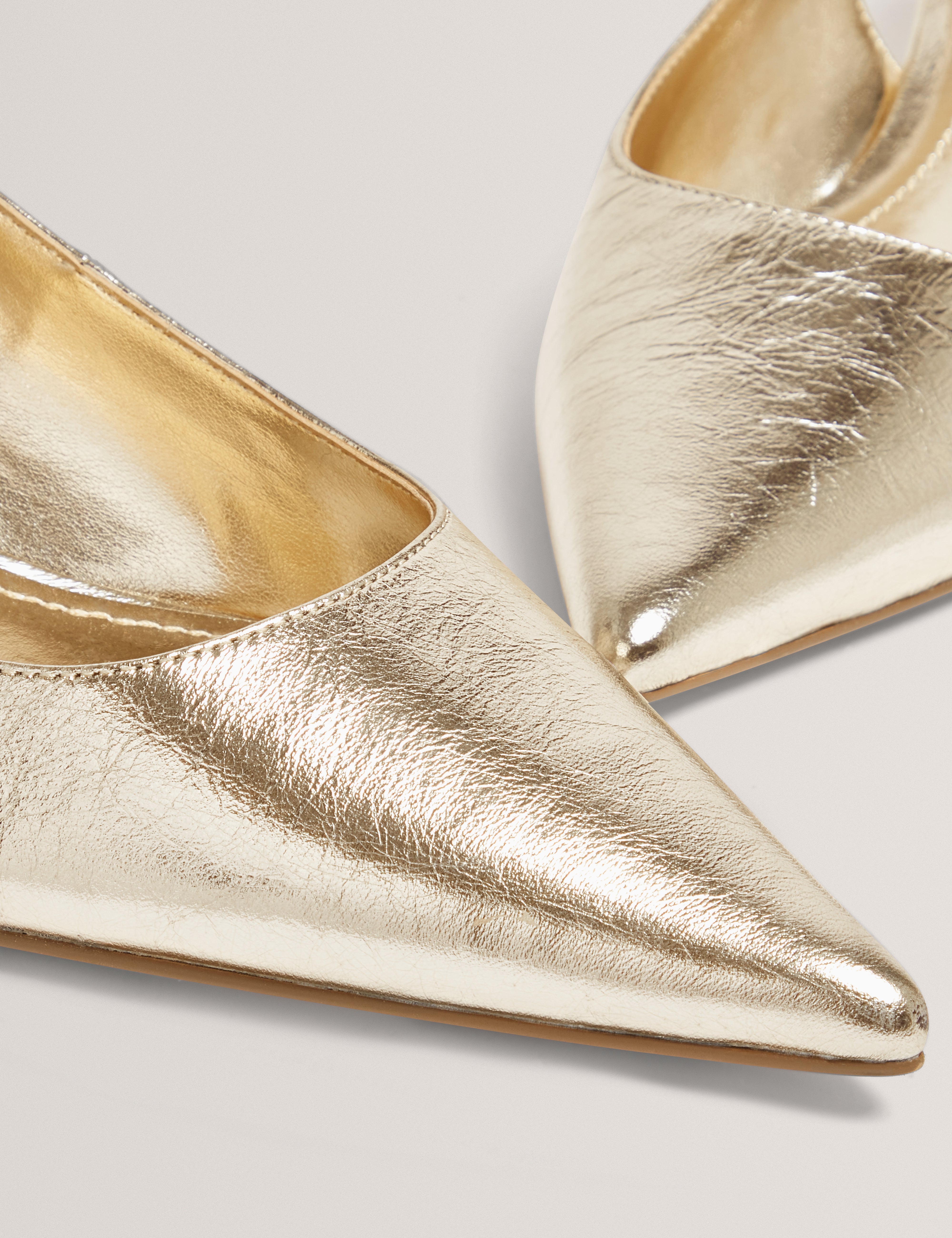 Kitiy Sling Back Kitten Heel Gold