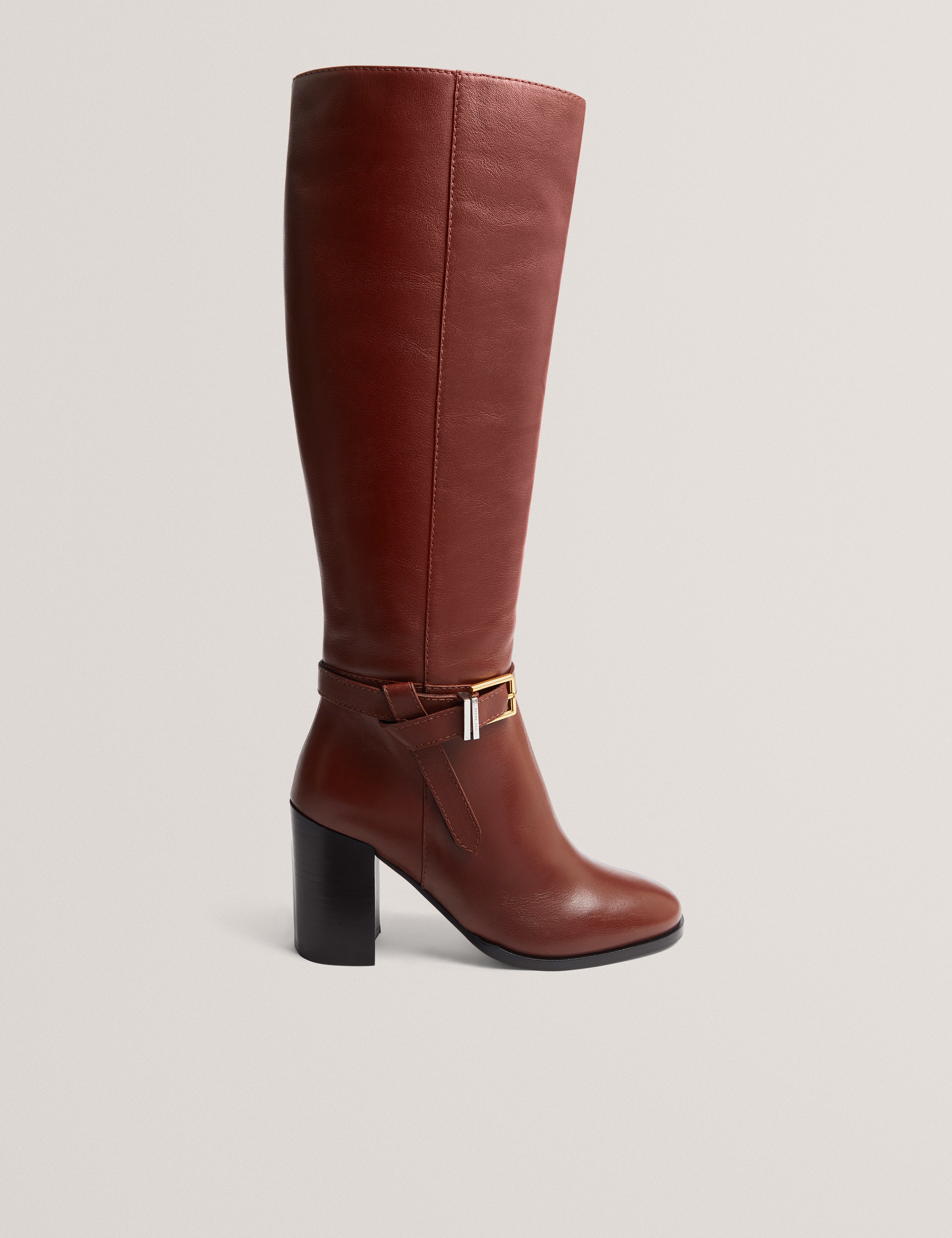 Cloella Belt Detail Over Knee Boot Tan