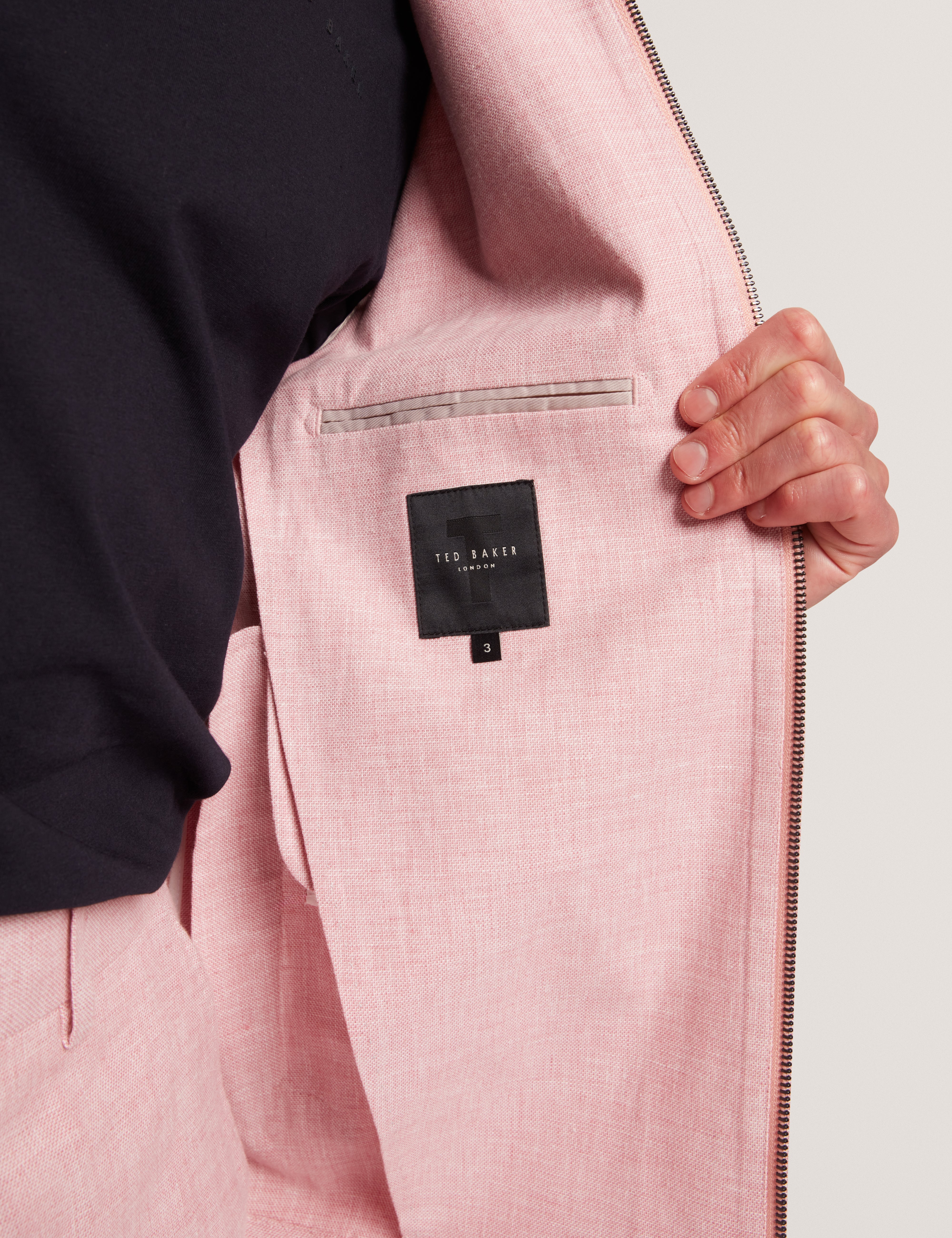 Ashleyj Slim Fit Linen Blend Jacket Lt-Pink