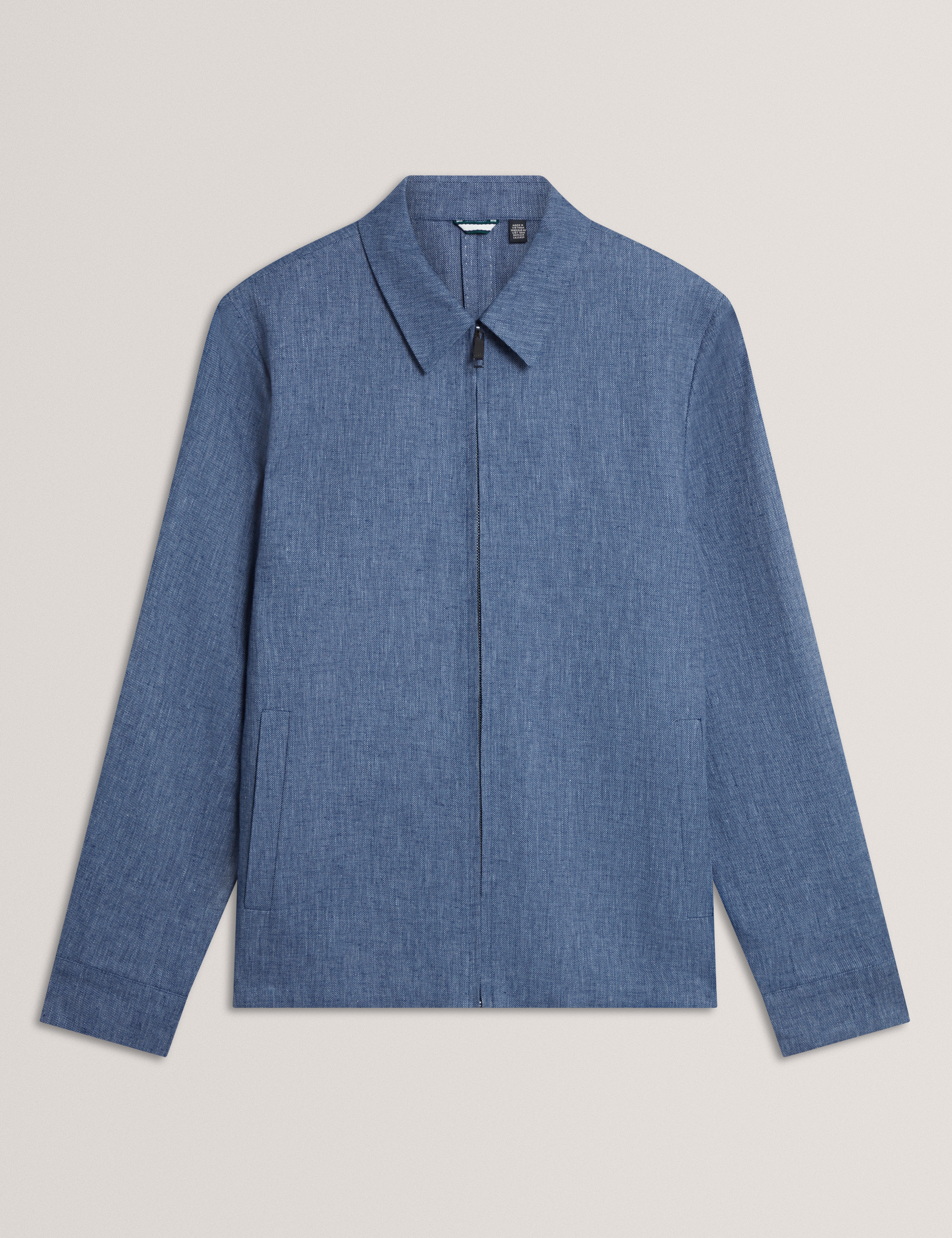 Ashleyj Slim Fit Linen Blend Jacket Navy