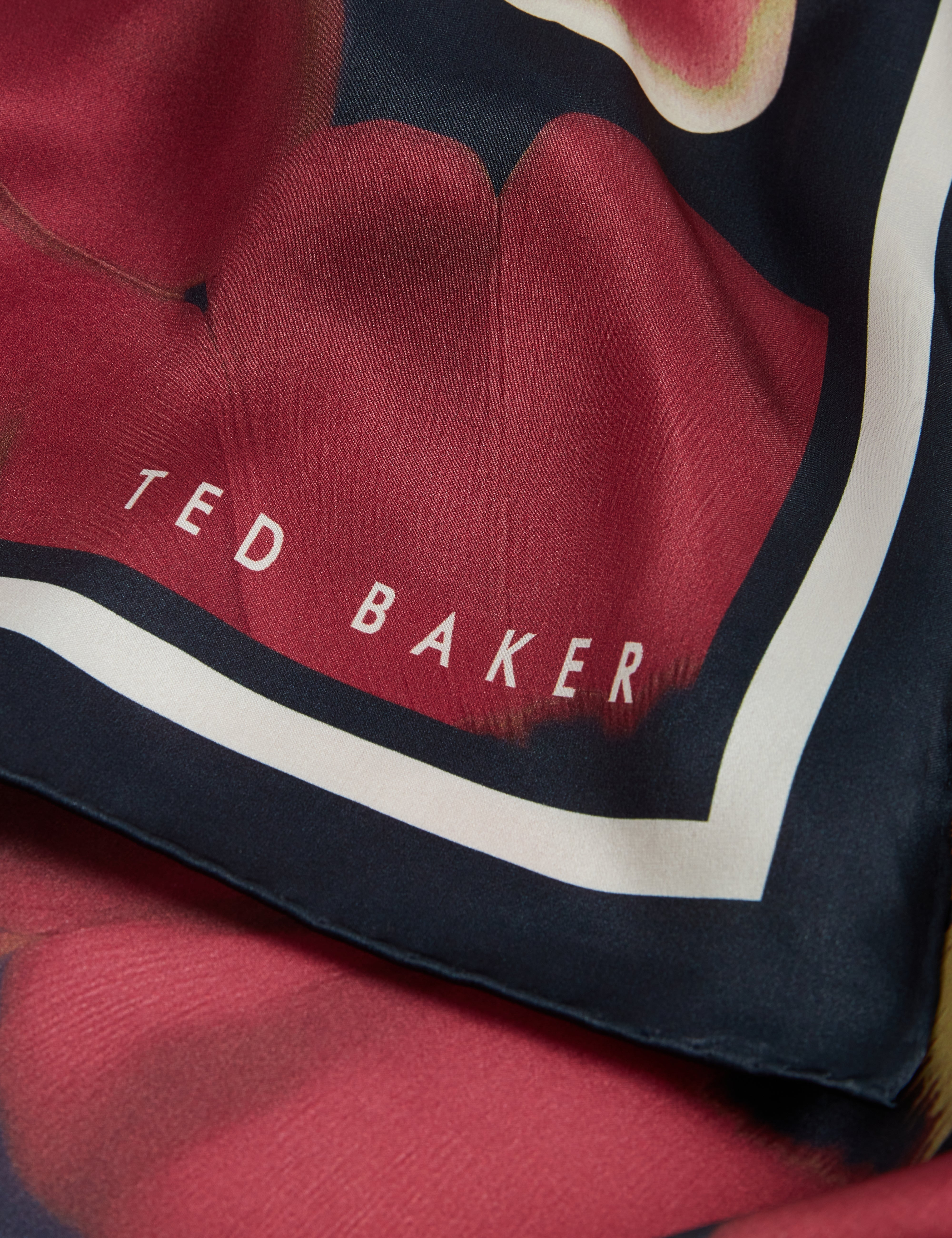 Jeeann Floral Printed Silk Square Scarf Blue