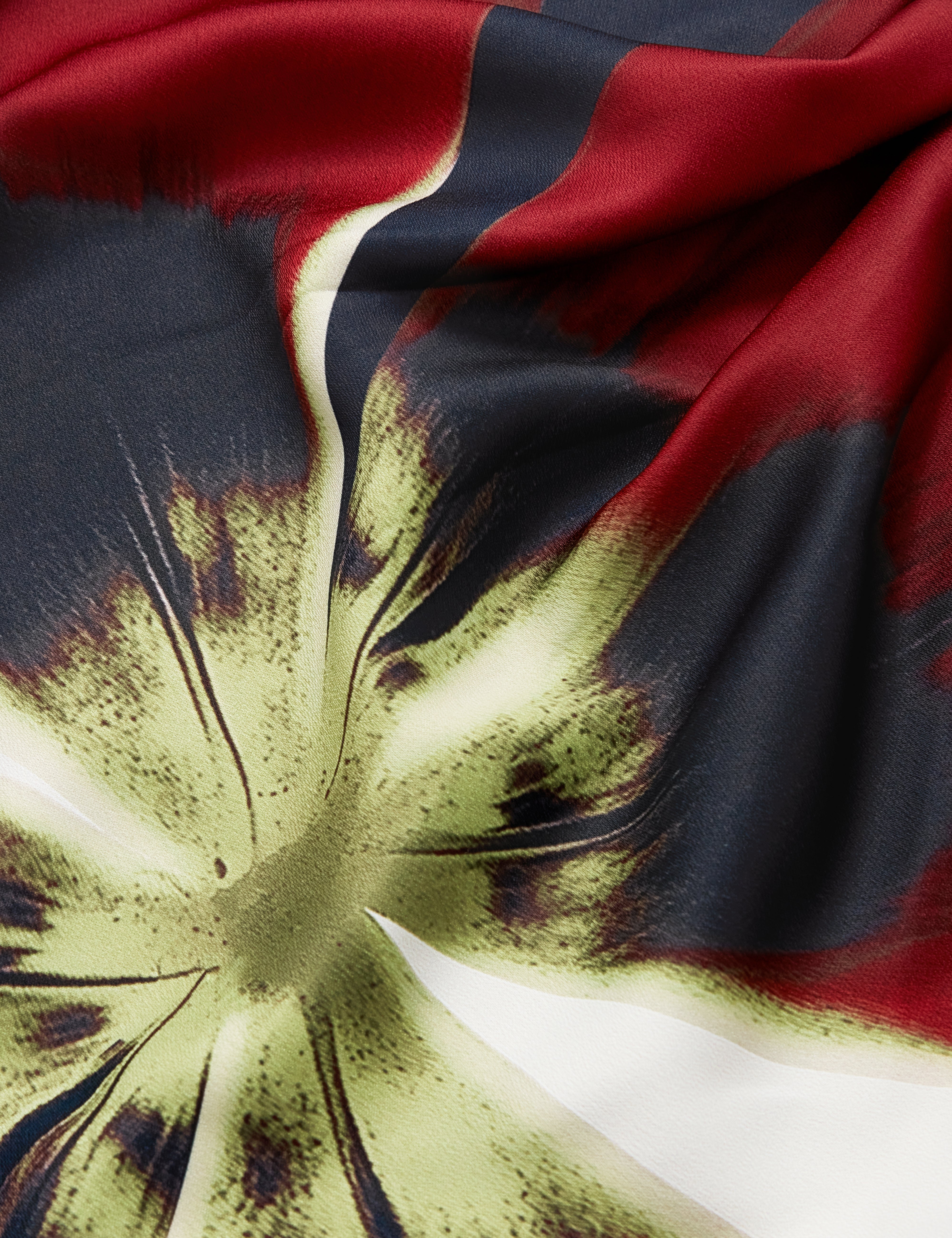 Mawie Printed Draped Front Knitted Top Navy