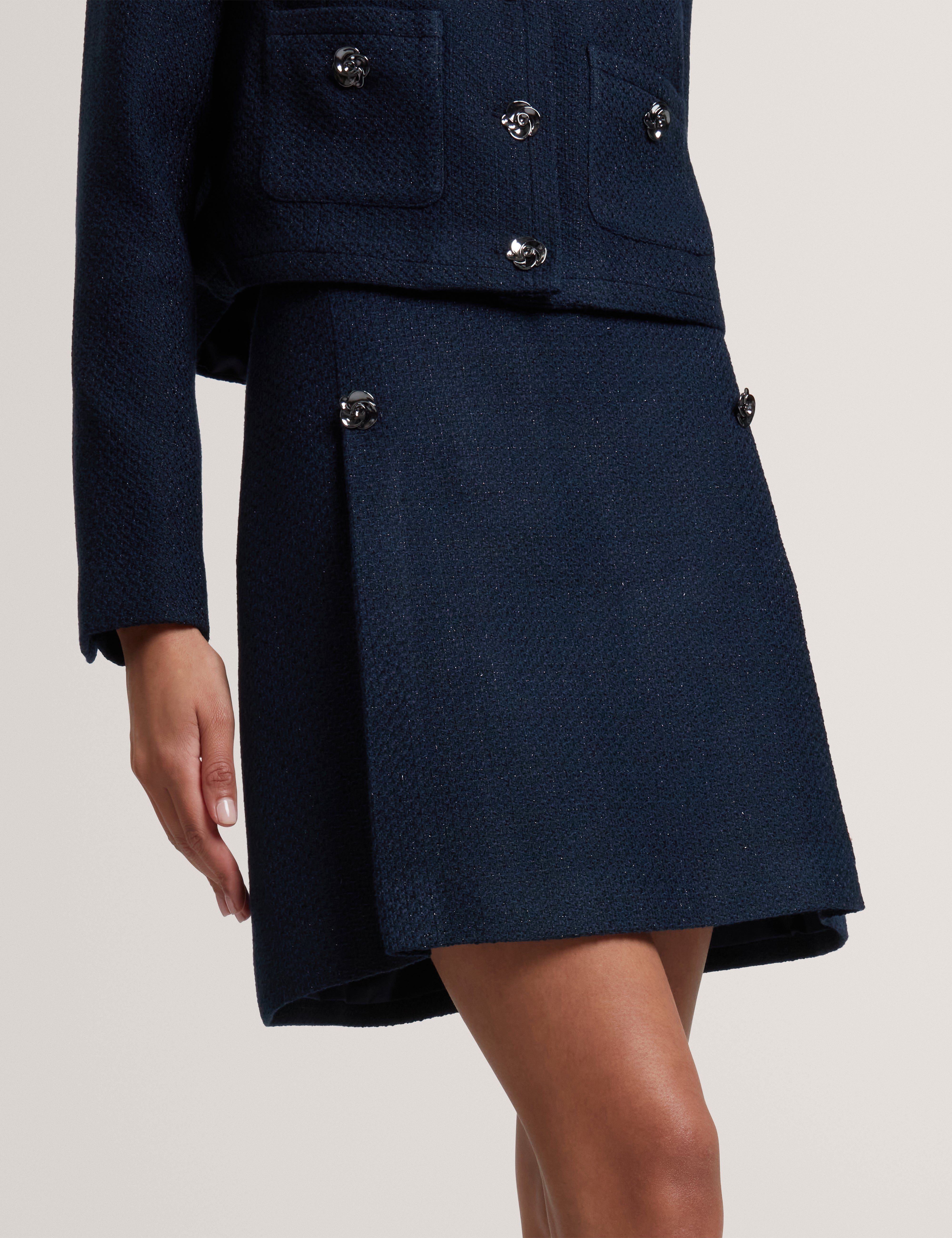 Floxas Boucle Mini Skirt Navy