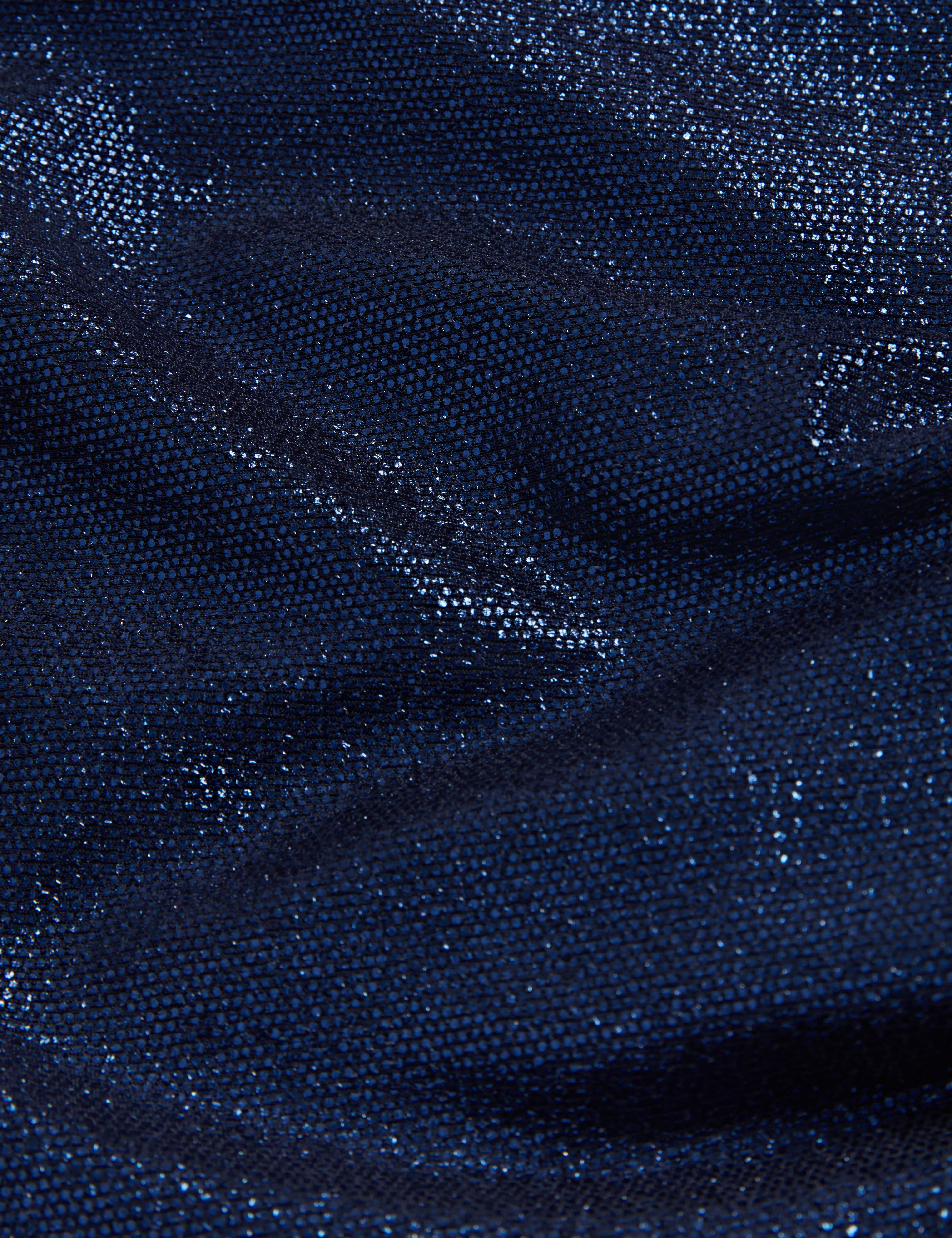 Jazziie Metallic Sleeveless Midi Dress Navy