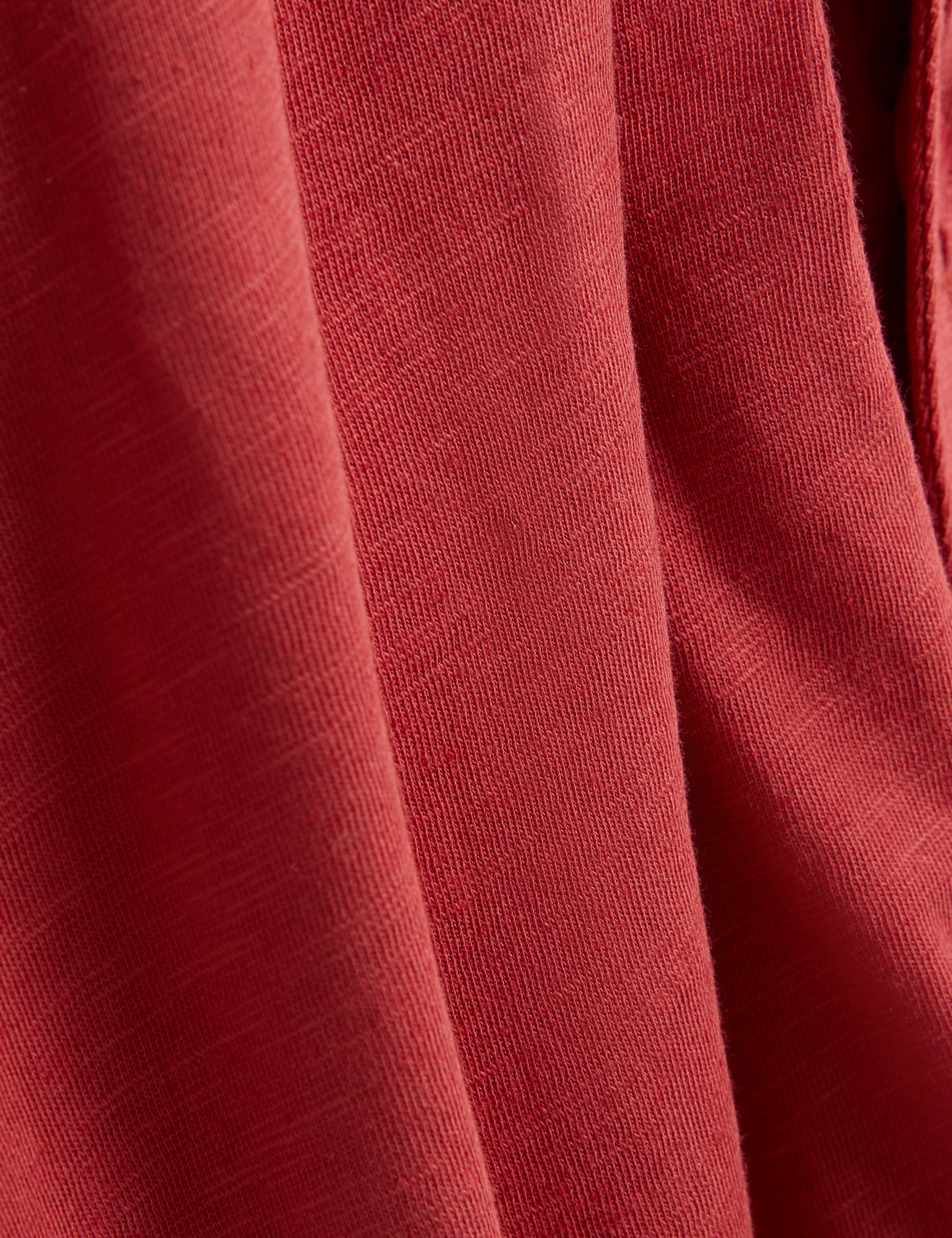 Fendry Short Sleeve Linen Button Through Polo Deep-Pink