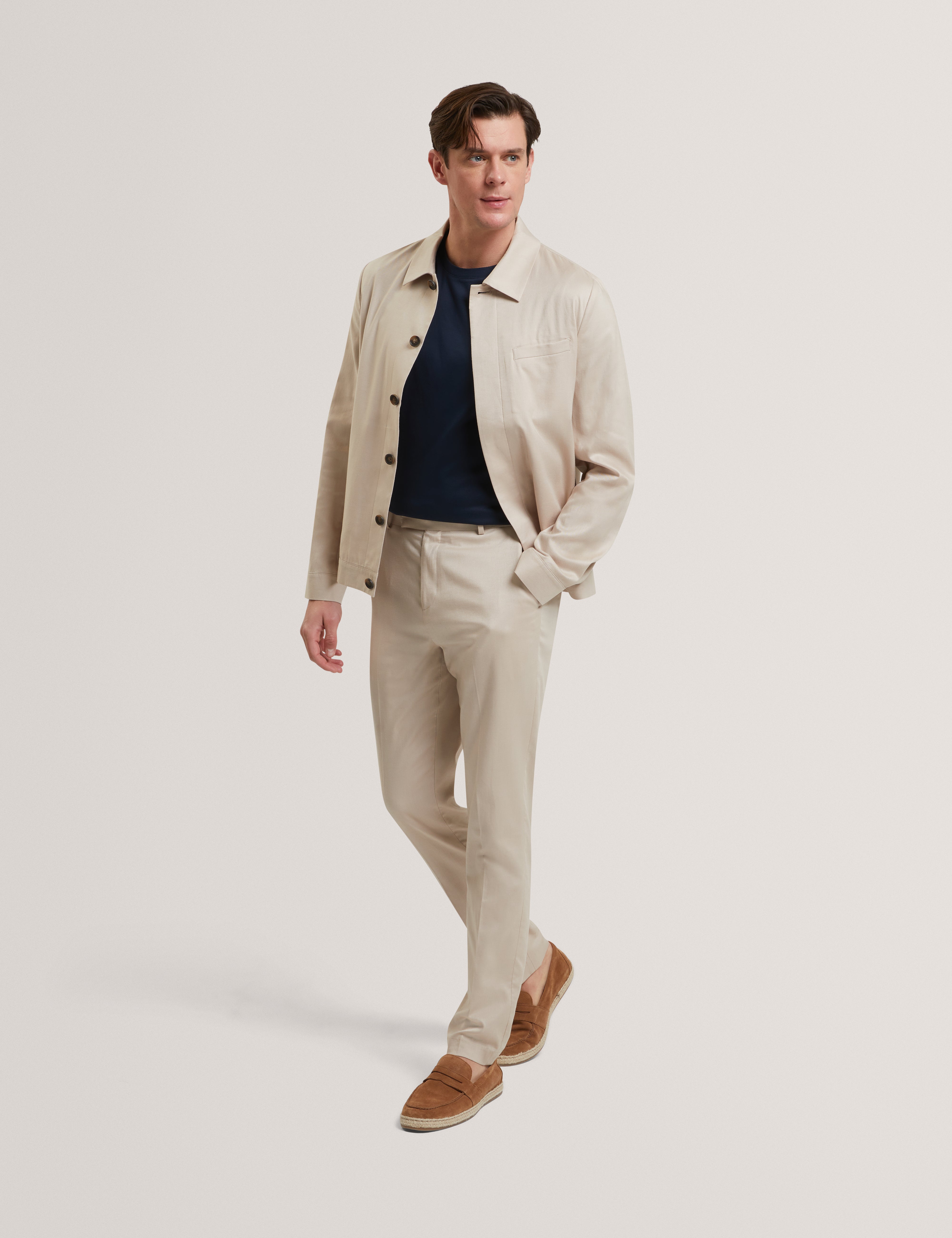 Sabaton Slim Cotton Plain Trouser Taupe