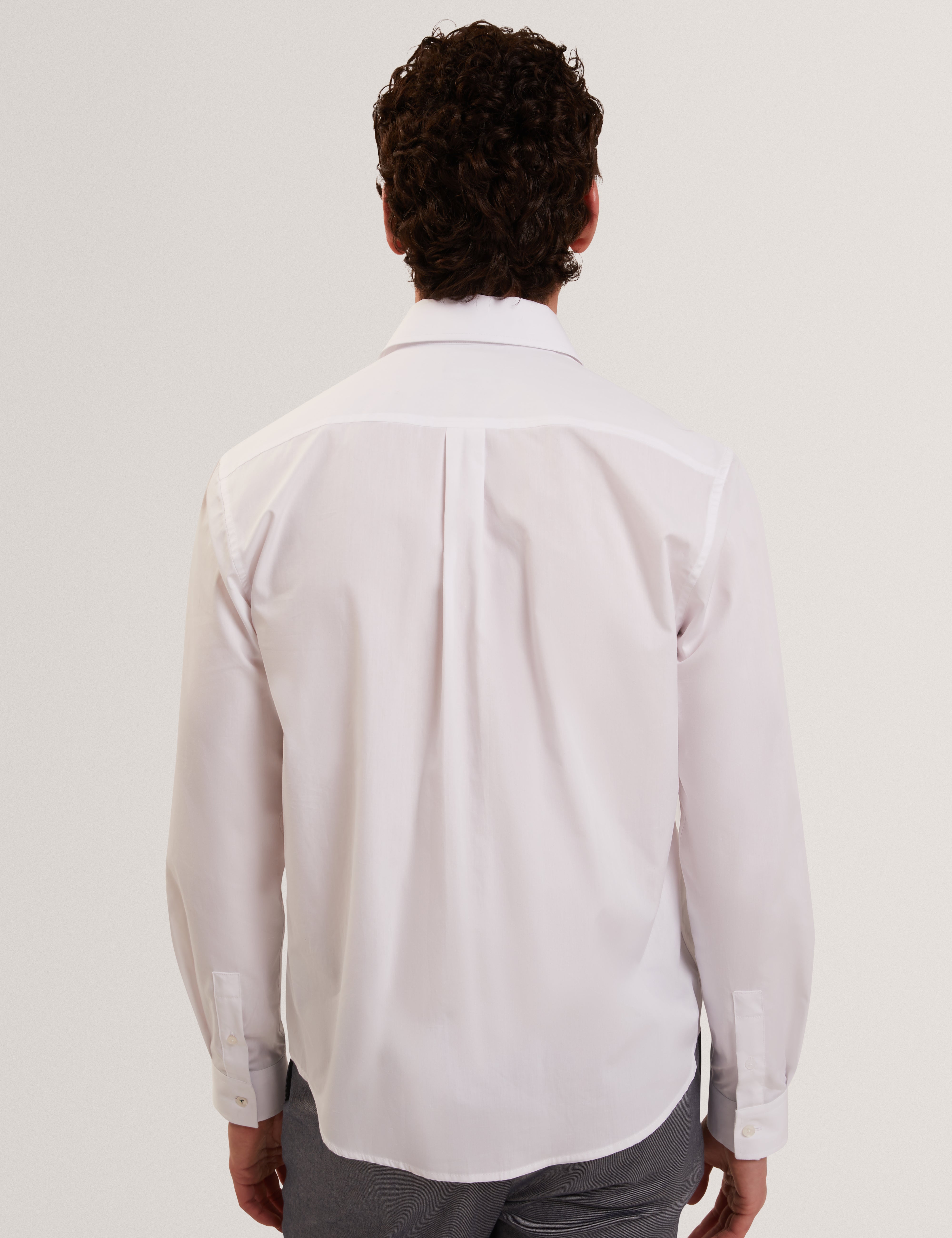Alviro Long Sleeve Relaxed Placement Floral Shirt White