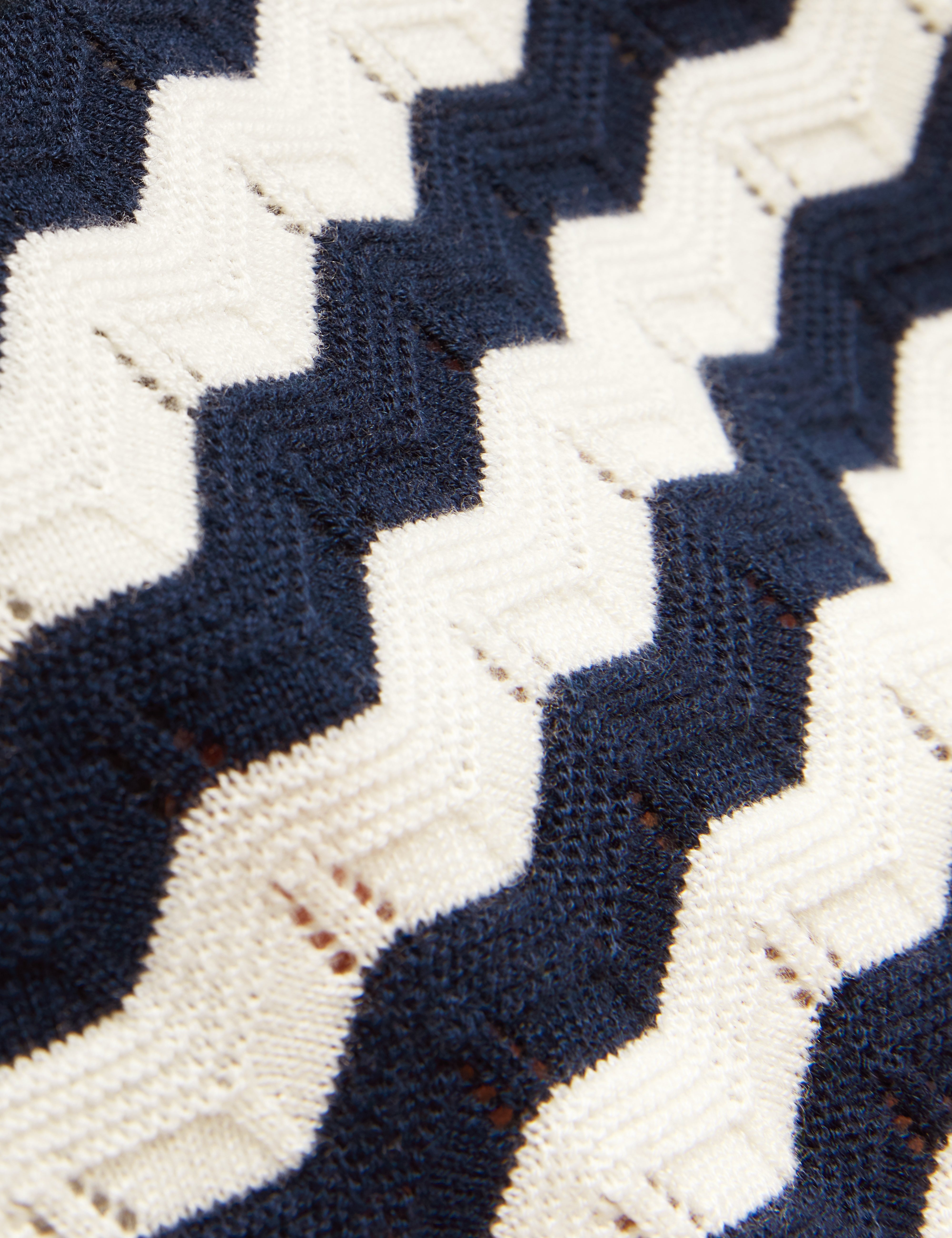 Froobie Short Sleeve Wavy Stitch Detail Polo Navy