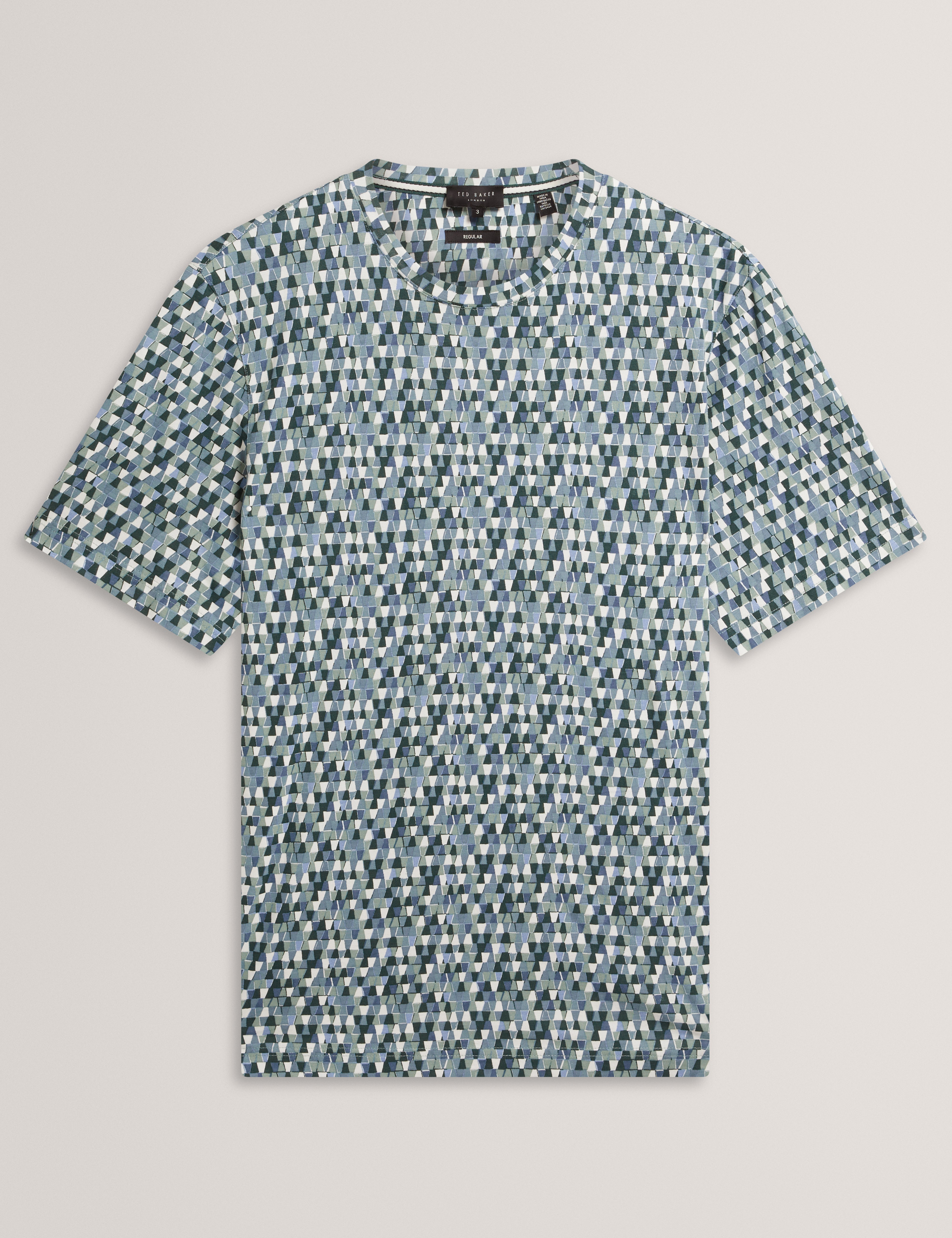 Masyafa Short Sleeve Triangle Geo T-Shirt Sky-Blue