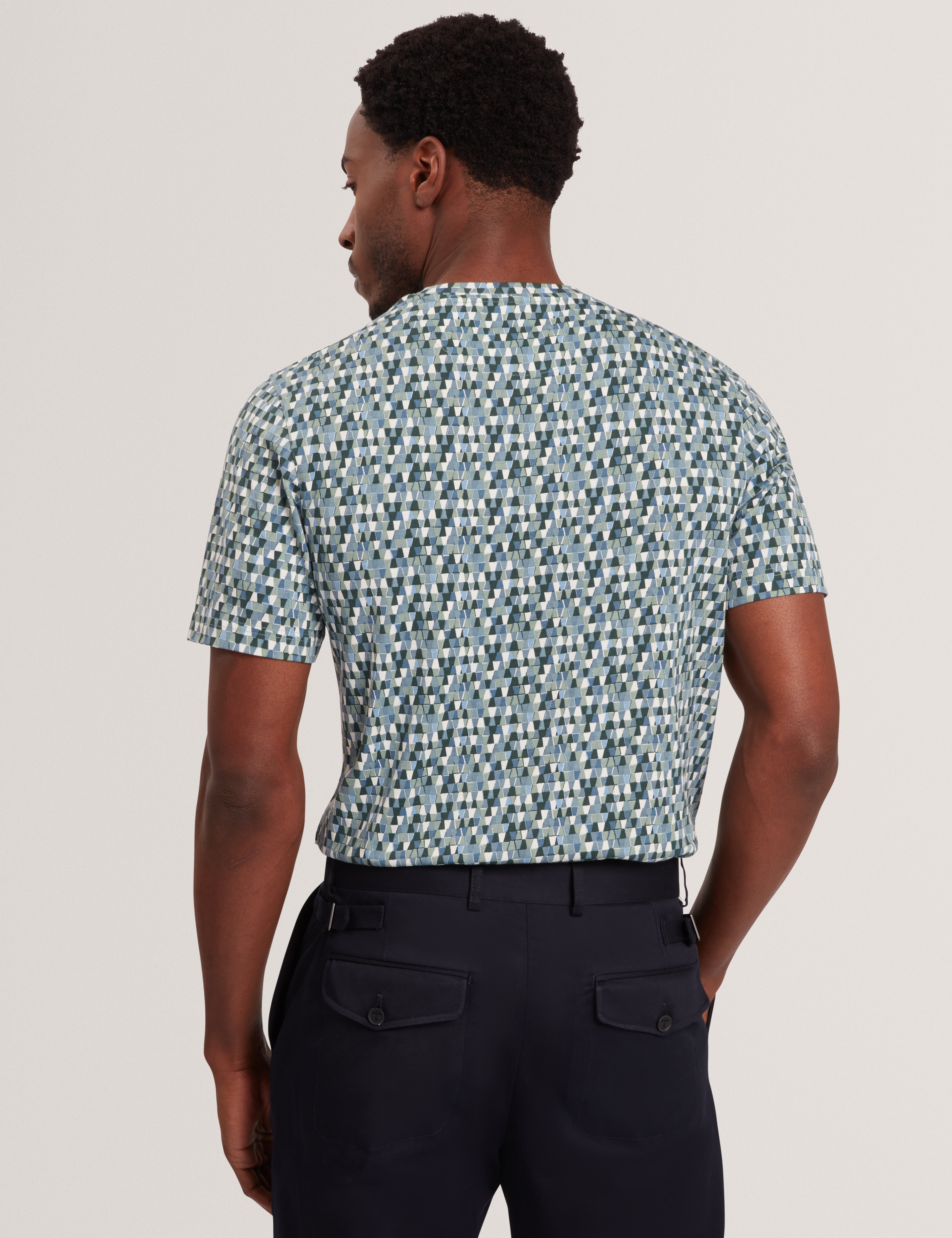 Masyafa Short Sleeve Triangle Geo T-Shirt Sky-Blue