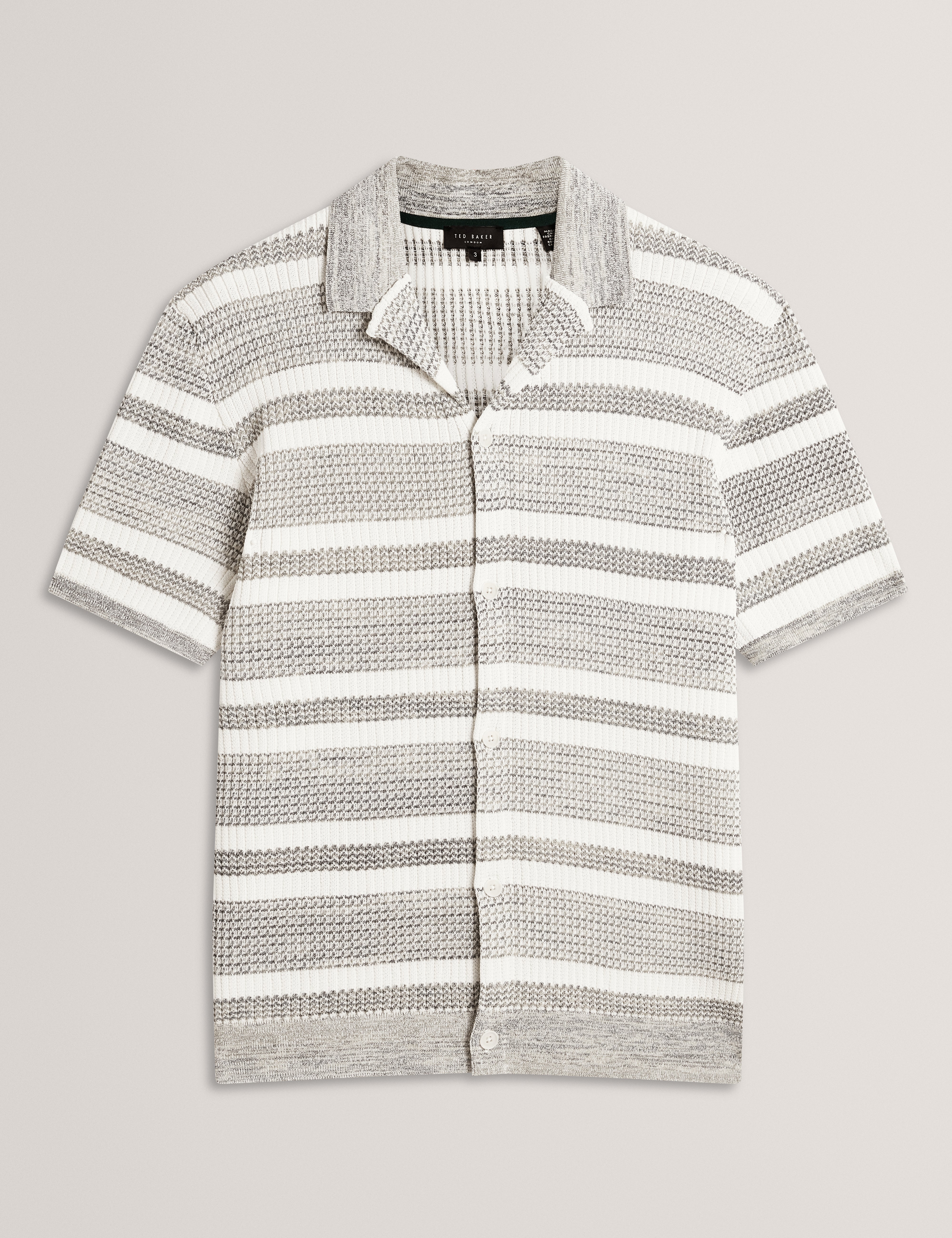 Flacks Short Sleeve Relaxed Fit Stripe Shirt White