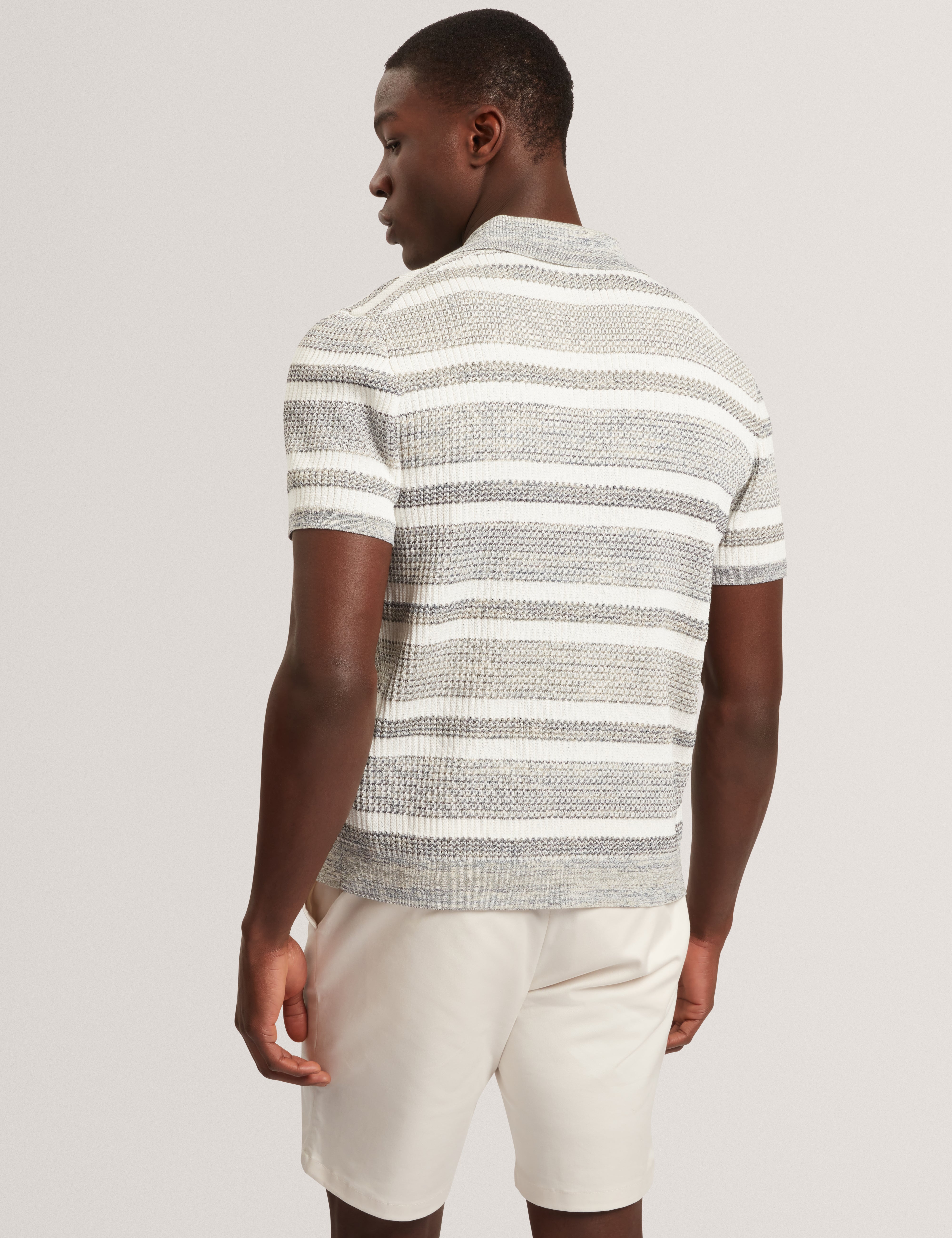 Flacks Short Sleeve Relaxed Fit Stripe Shirt White
