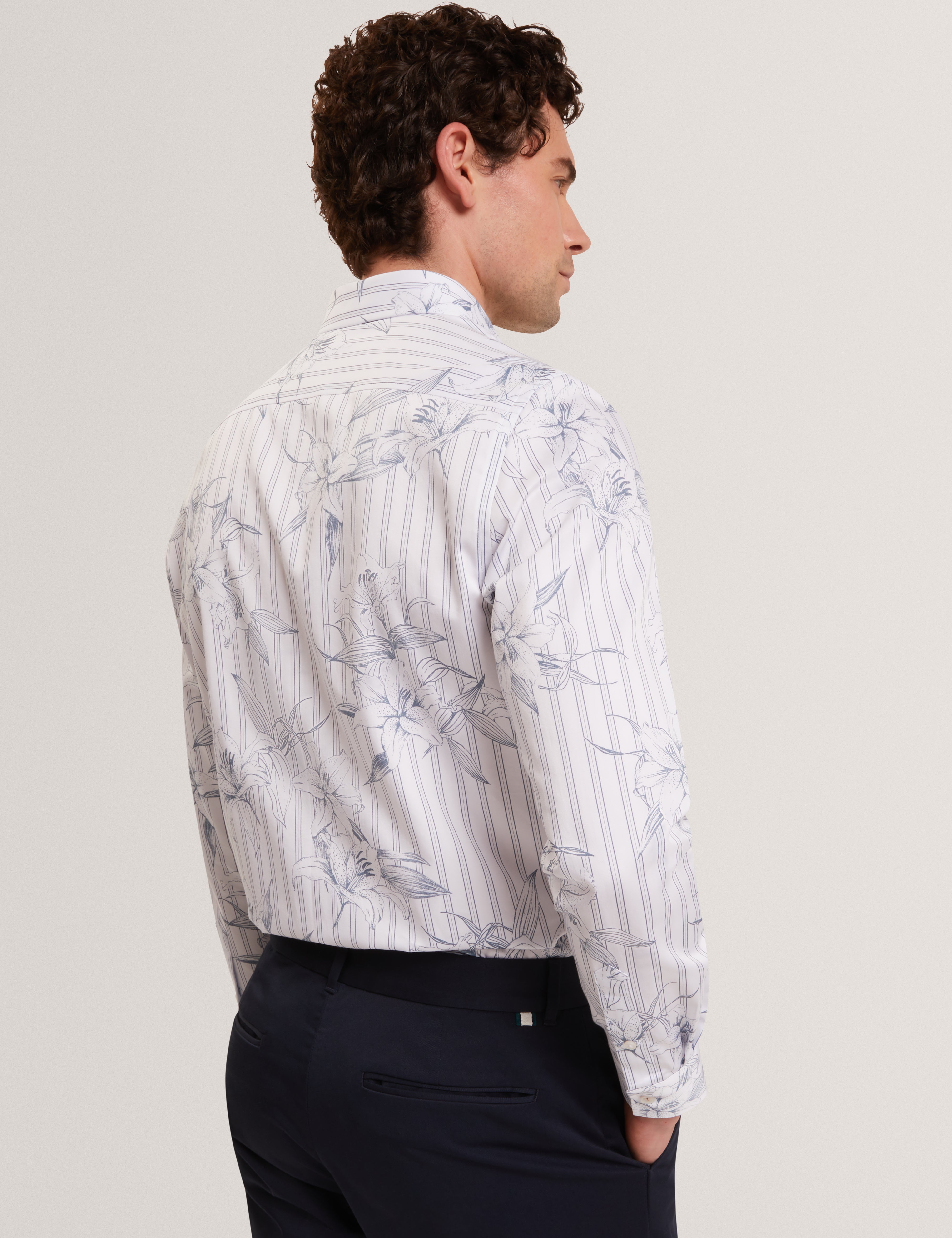 Cipher Long Sleeve Stripe Floral Lt-Blue