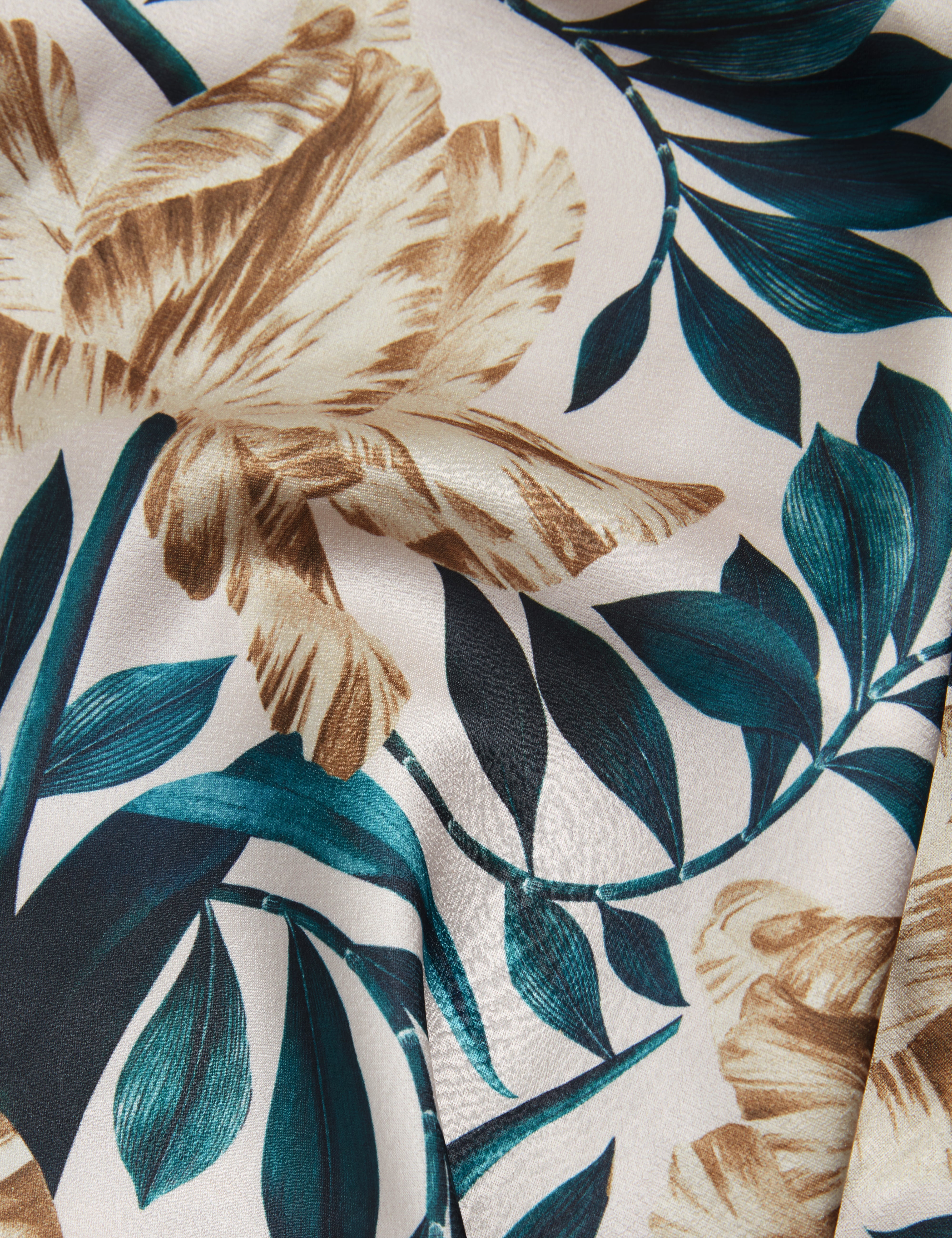 Aibee Printed Sleeveless Asymmetric Midi Dress Cream