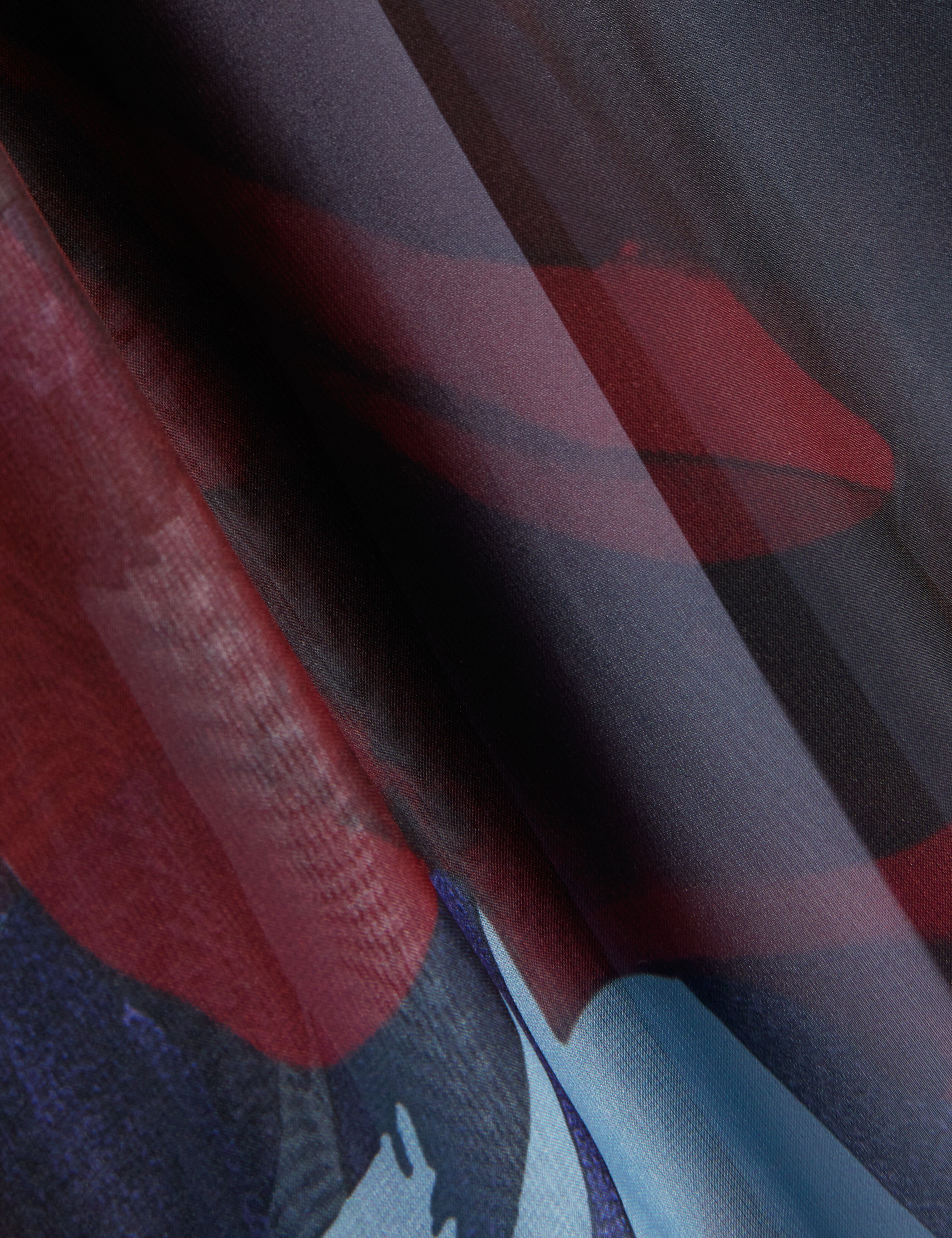 Marrnie Printed Bib Detail Maxi Shirt Dress Lt-Blue