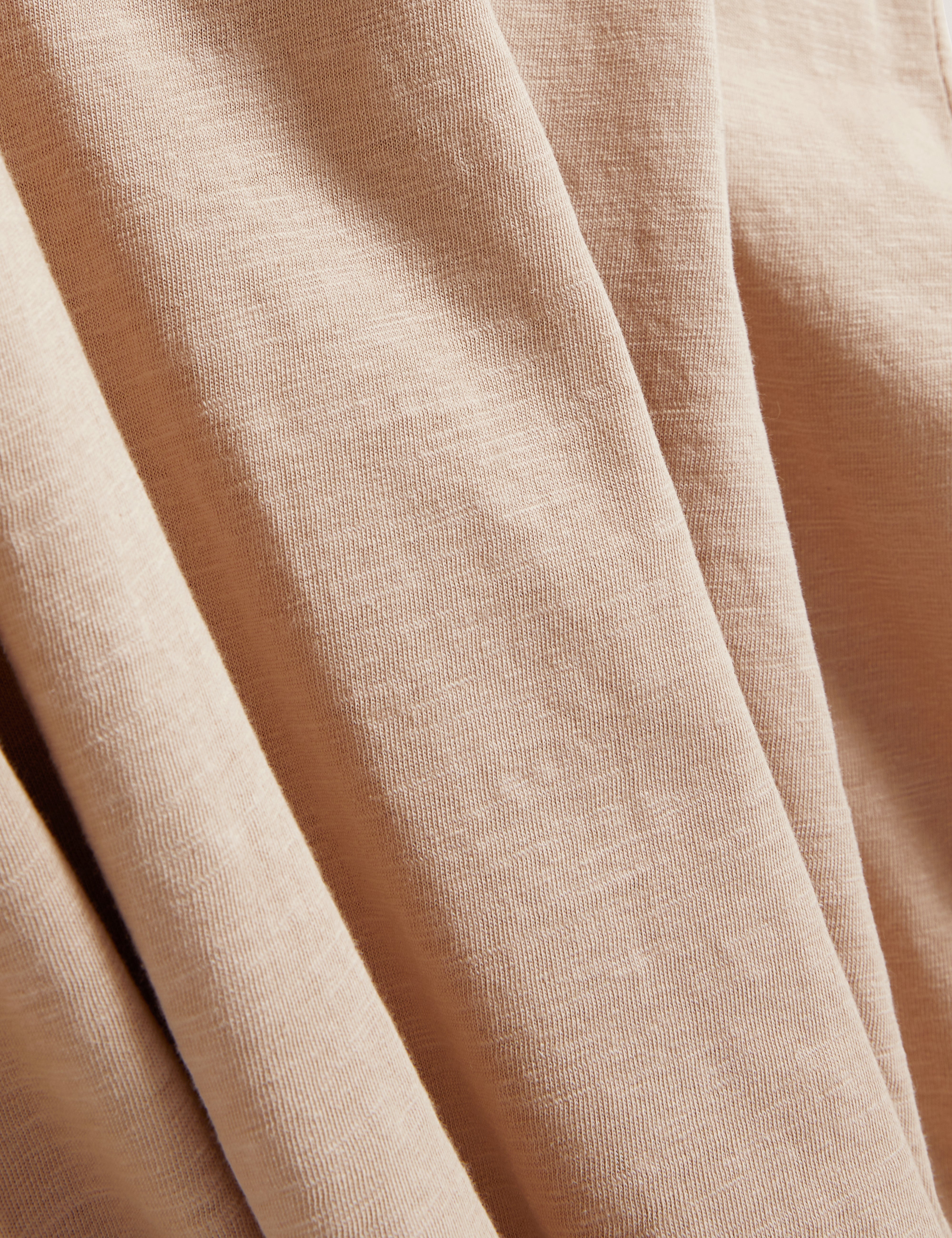Anito Short Sleeve Cotton Linen Open Neck Polo Taupe
