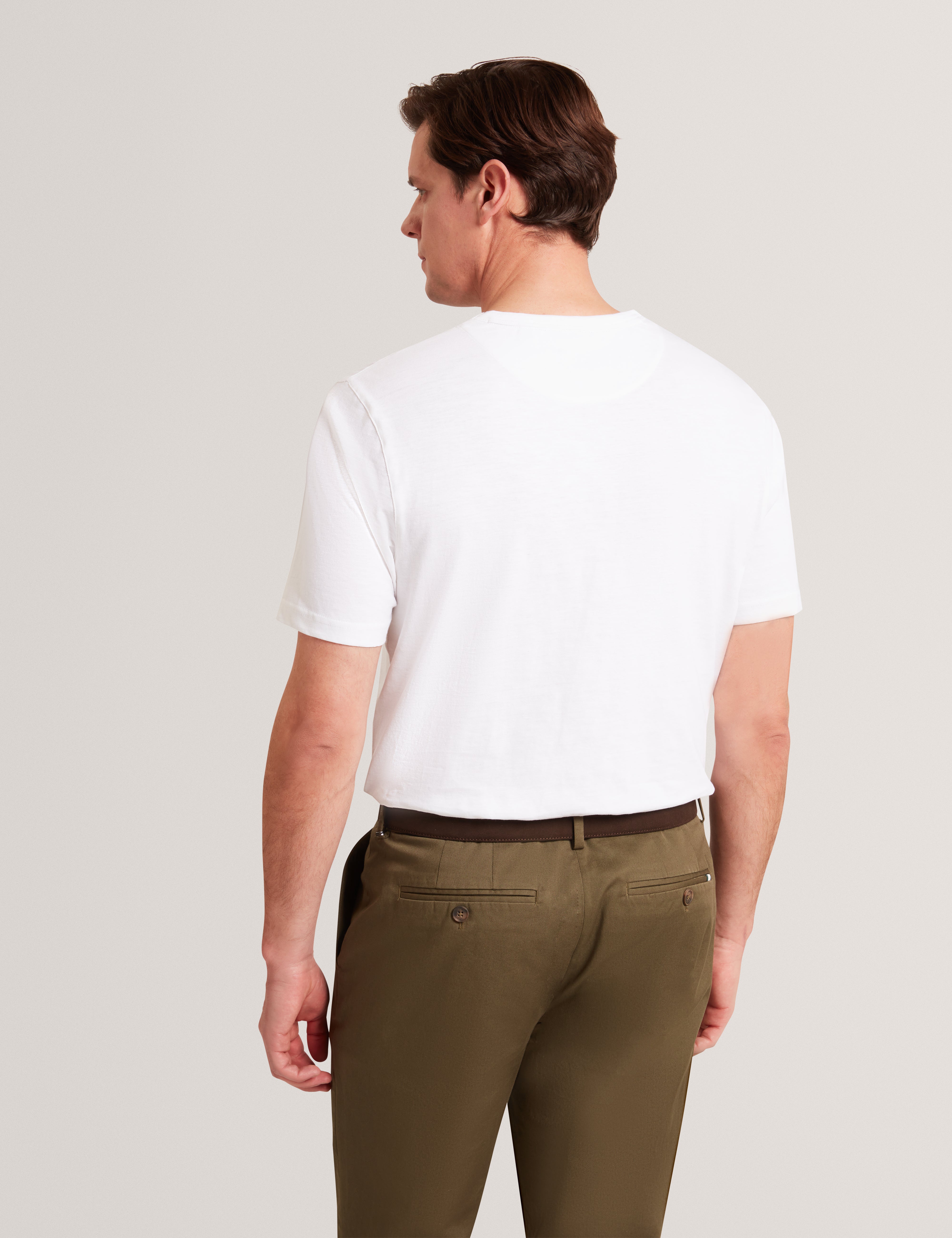 Bartol Short Sleeve Regular Linen Cotton T-Shirt White