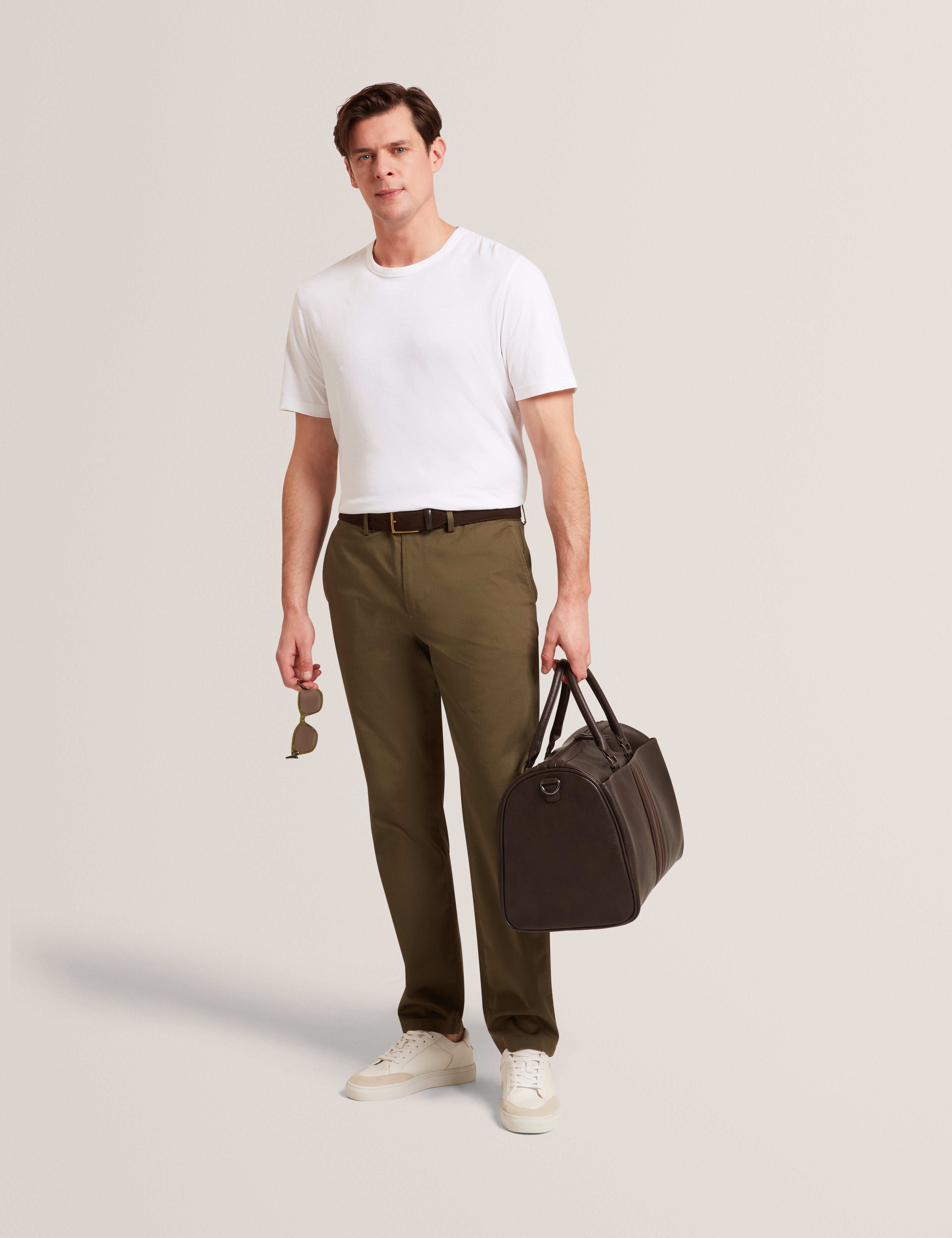Bartol Short Sleeve Regular Linen Cotton T-Shirt White