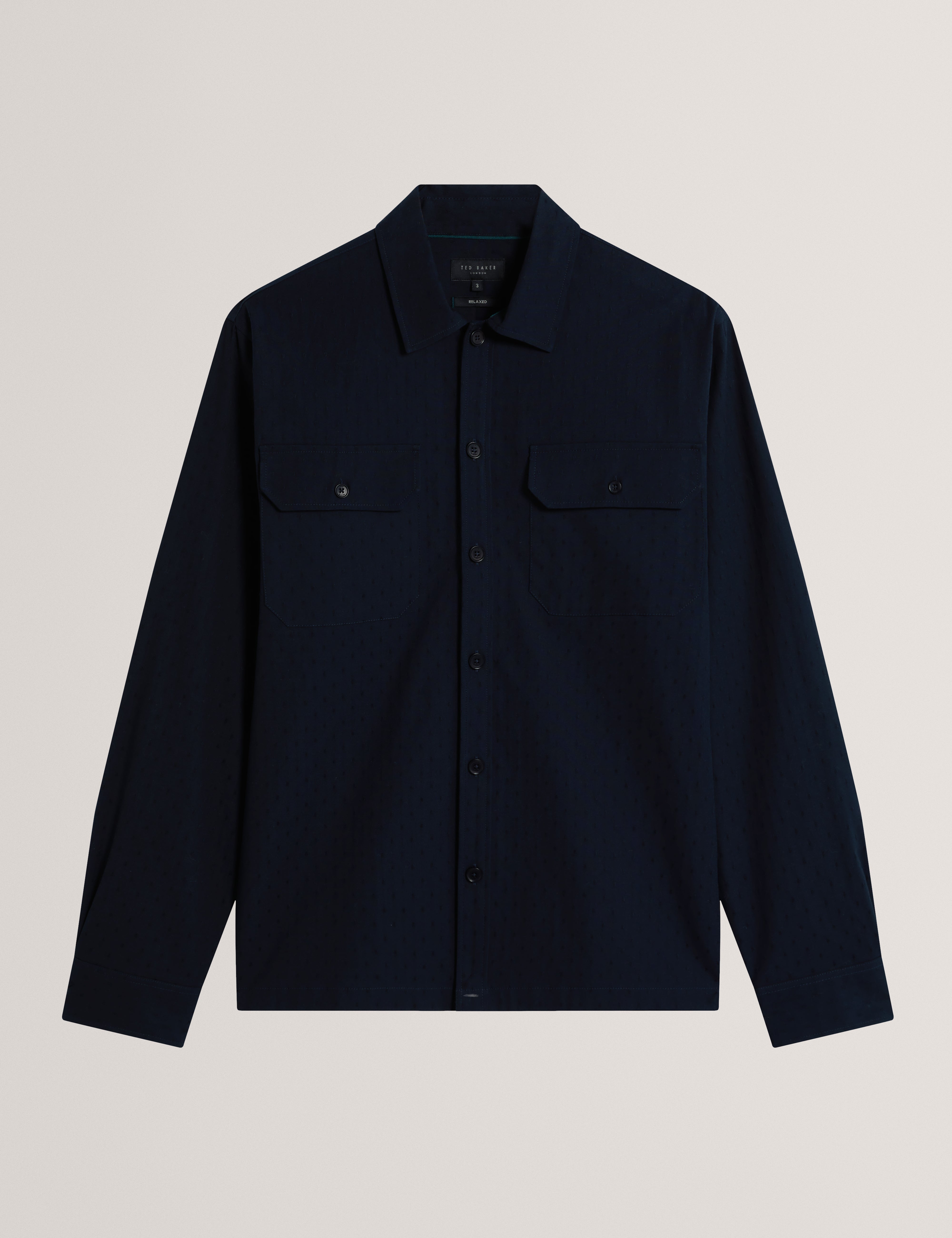 Levon Jacquard Overshirt Navy
