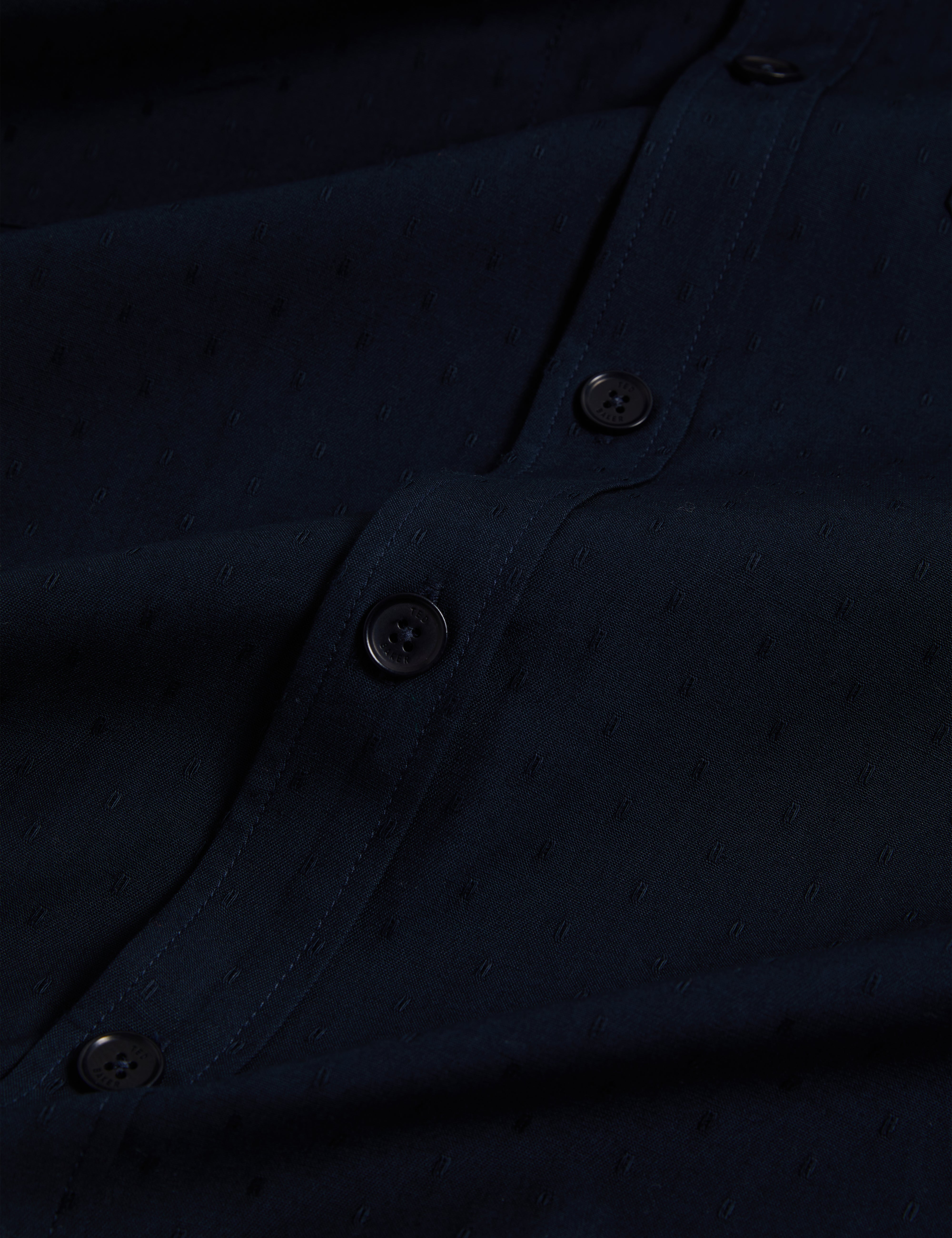 Levon Jacquard Overshirt Navy