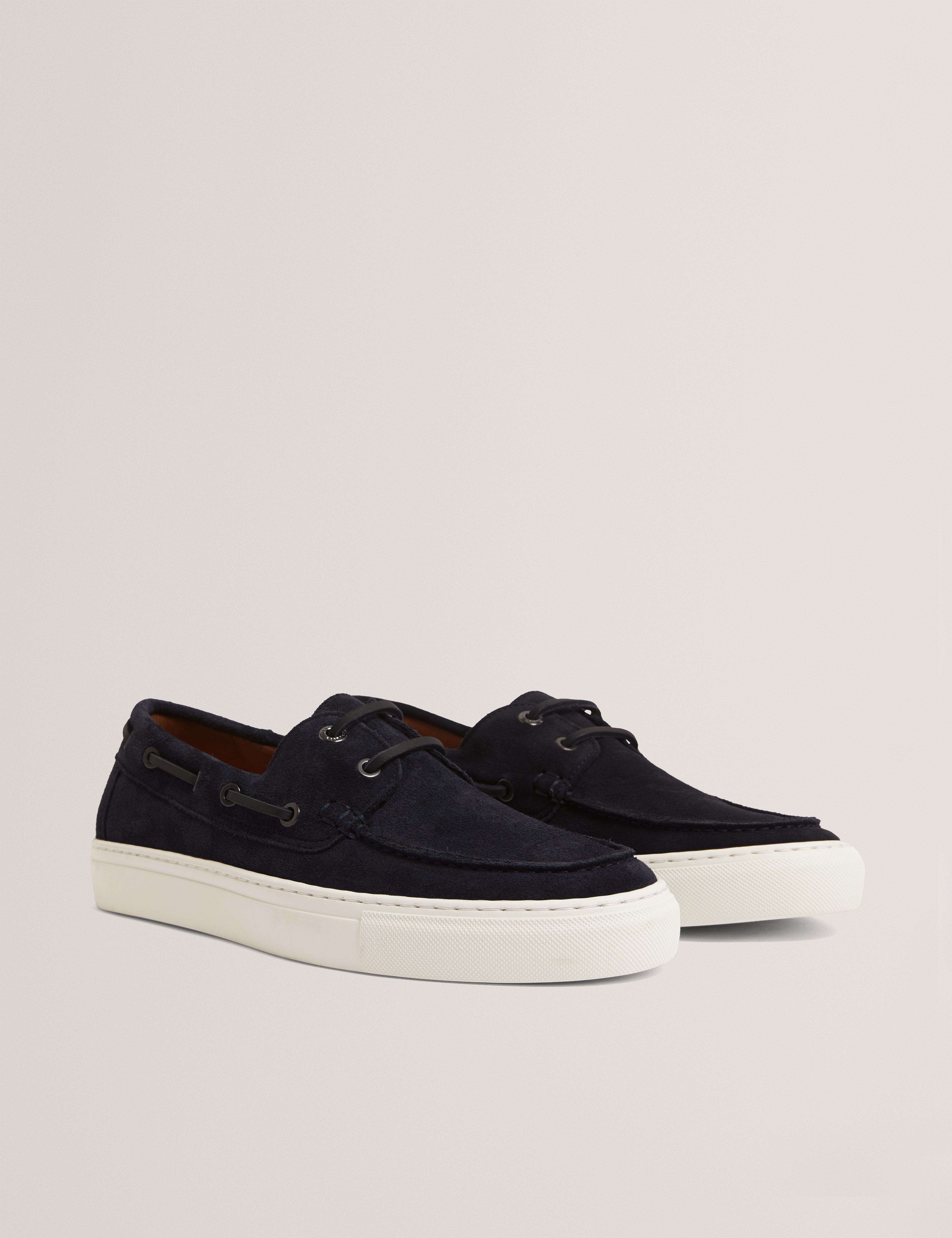 Bouden Suede Boat Shoe Navy