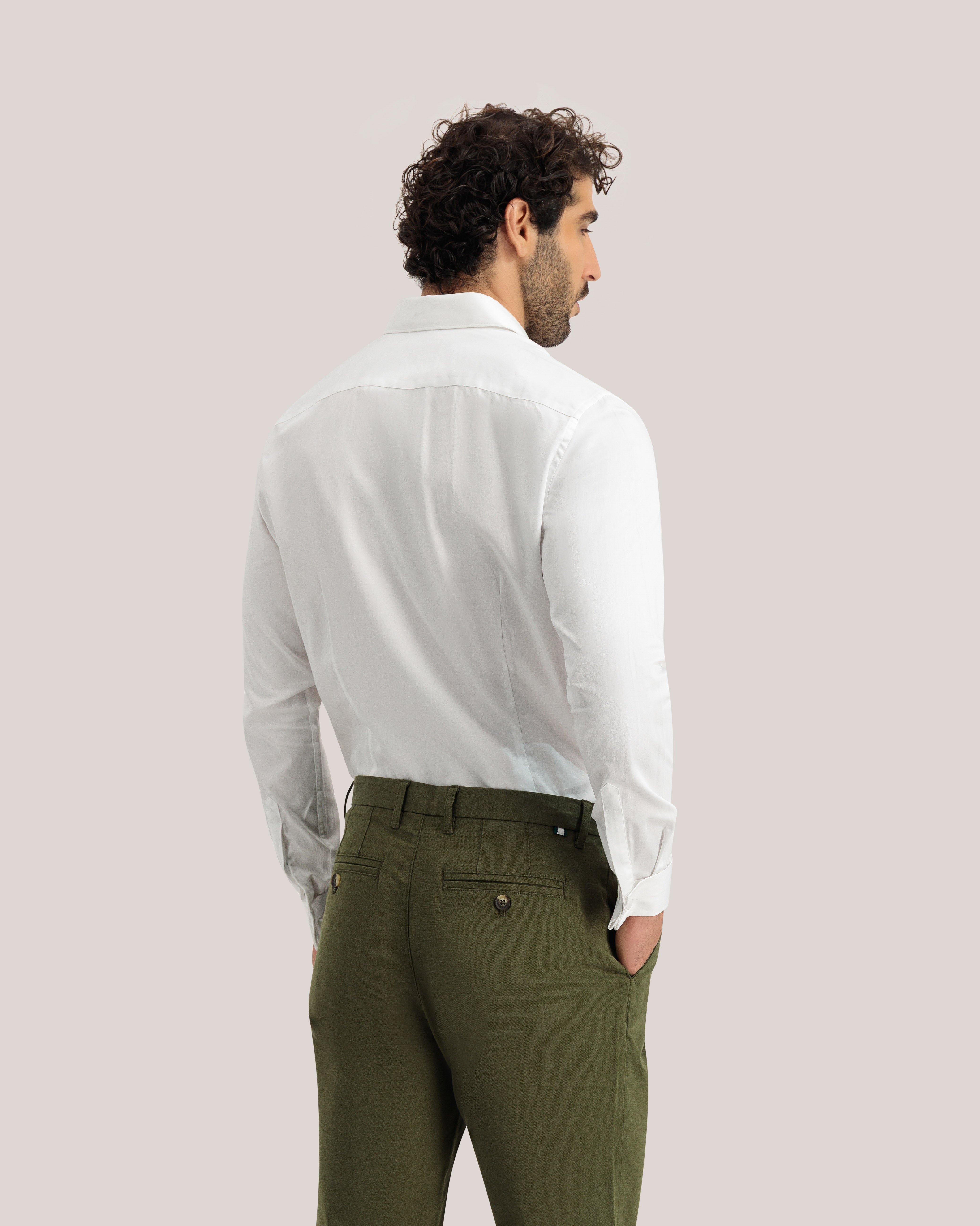 Tb260S Core Stretch White Double Cuff Shirt White