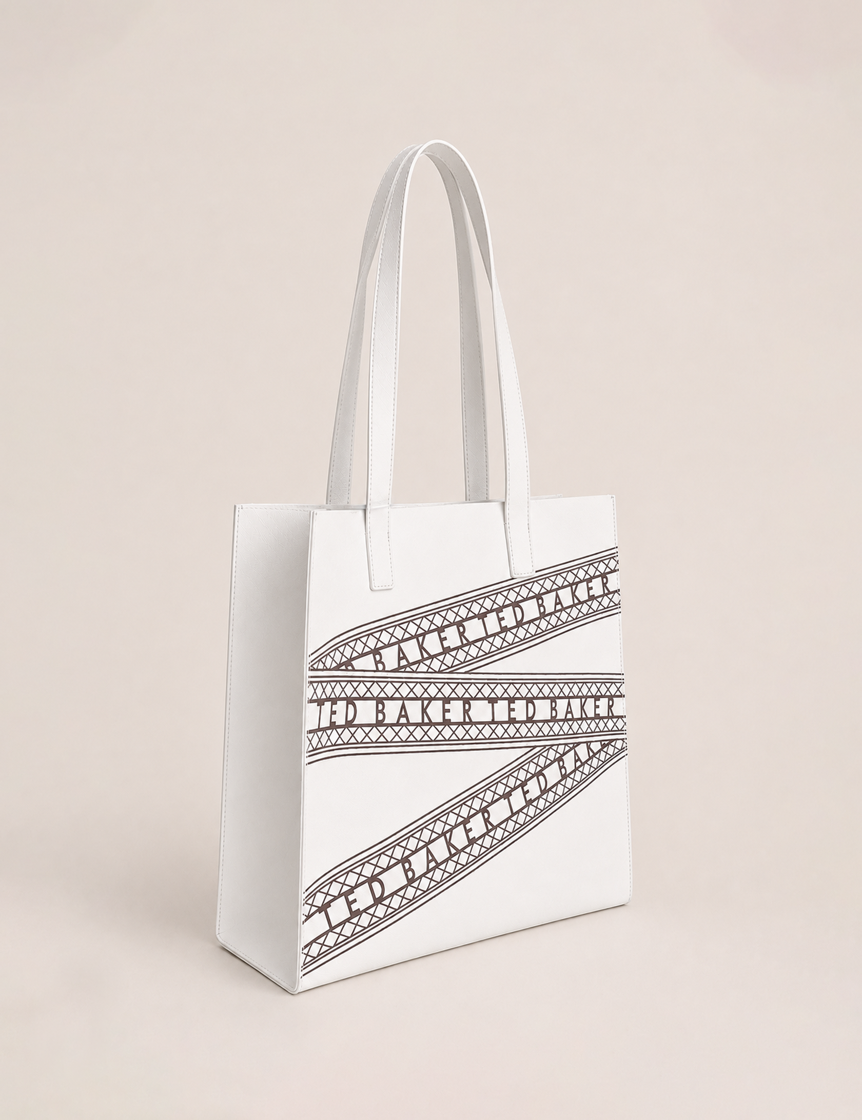 Vanese Print Large Icon Bag White
