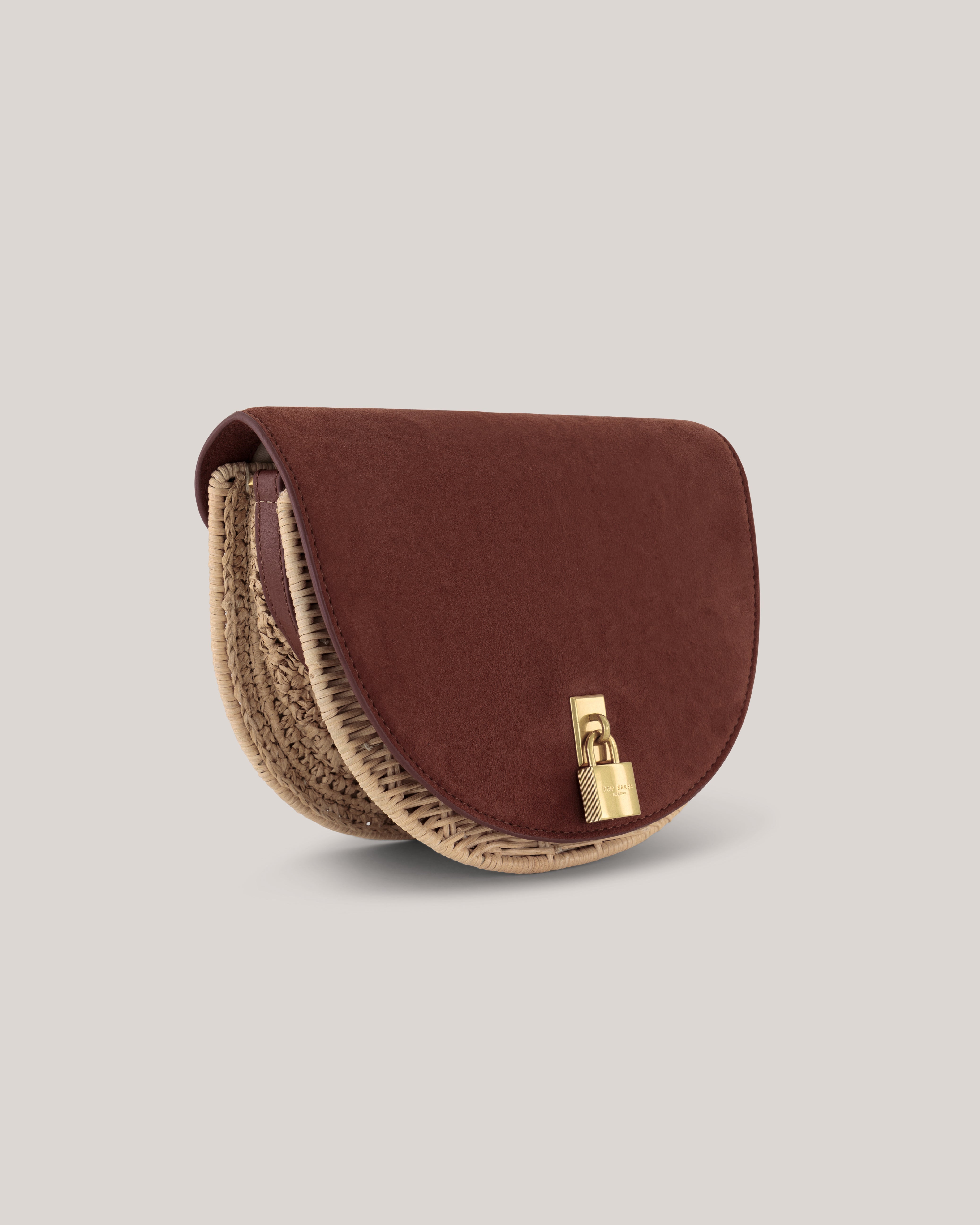 Oxfordd Padlock Detail Rattan Saddle B Brown