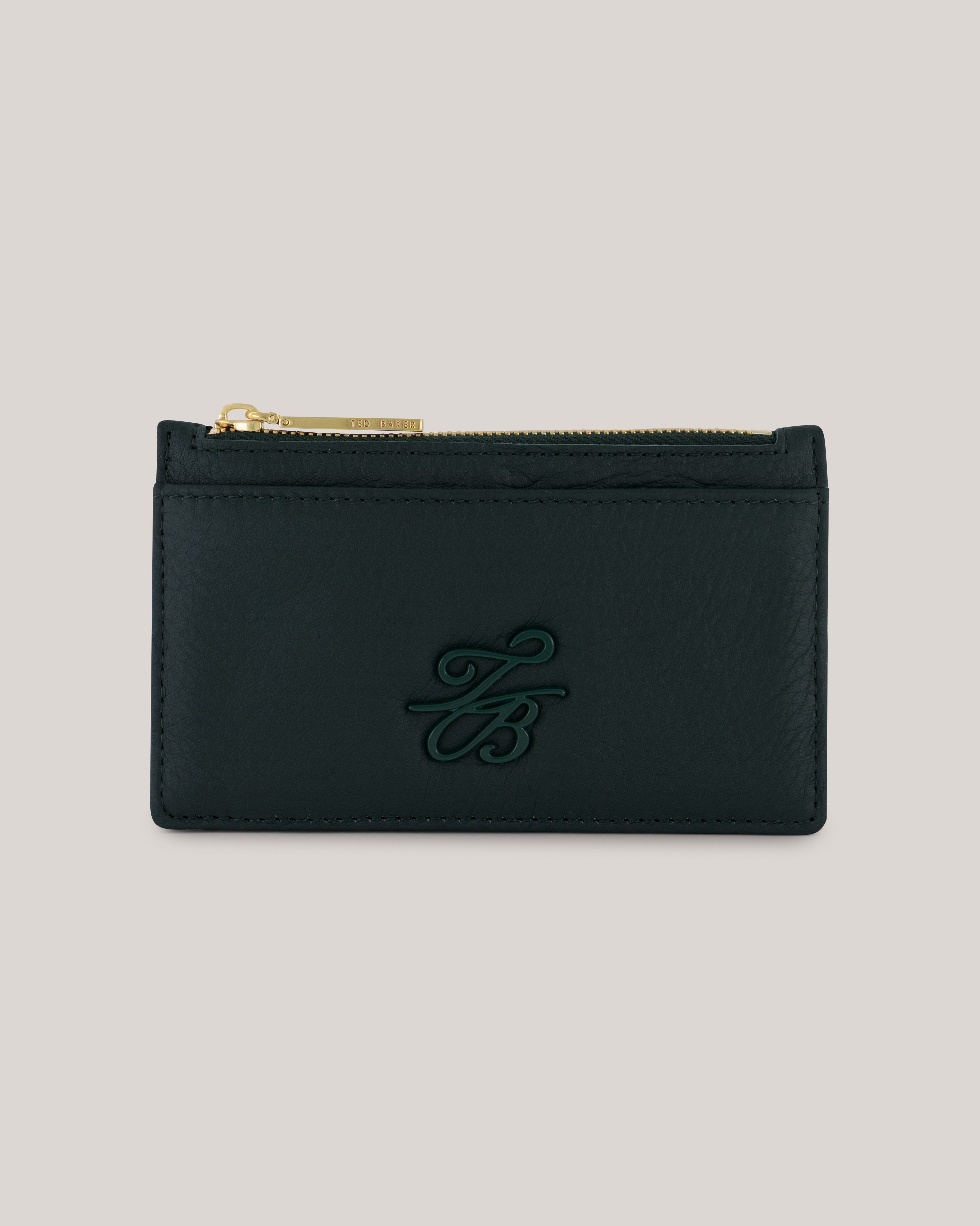 Marleah Tb Script Zip Card Holder Mid-Green