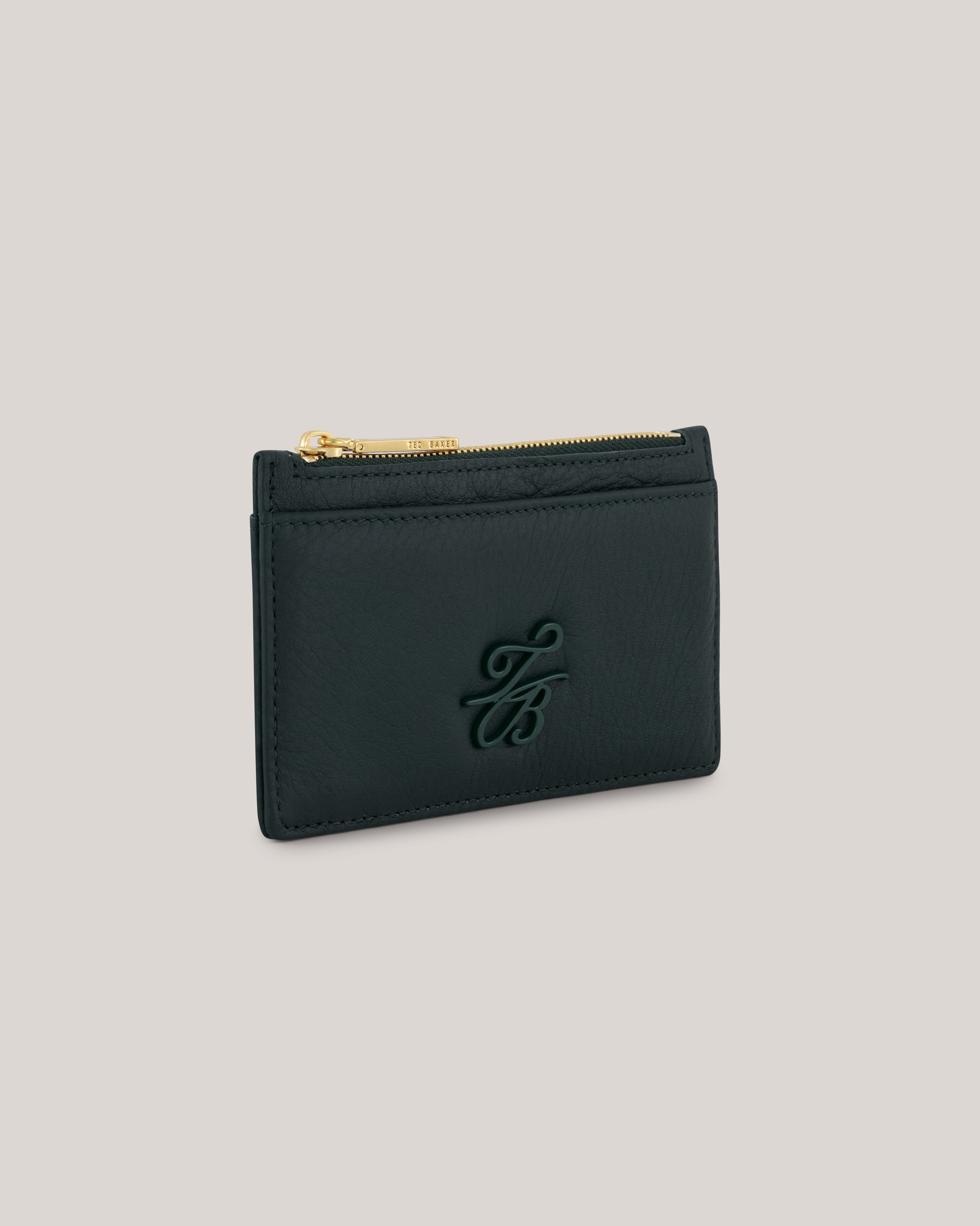 Marleah Tb Script Zip Card Holder Mid-Green