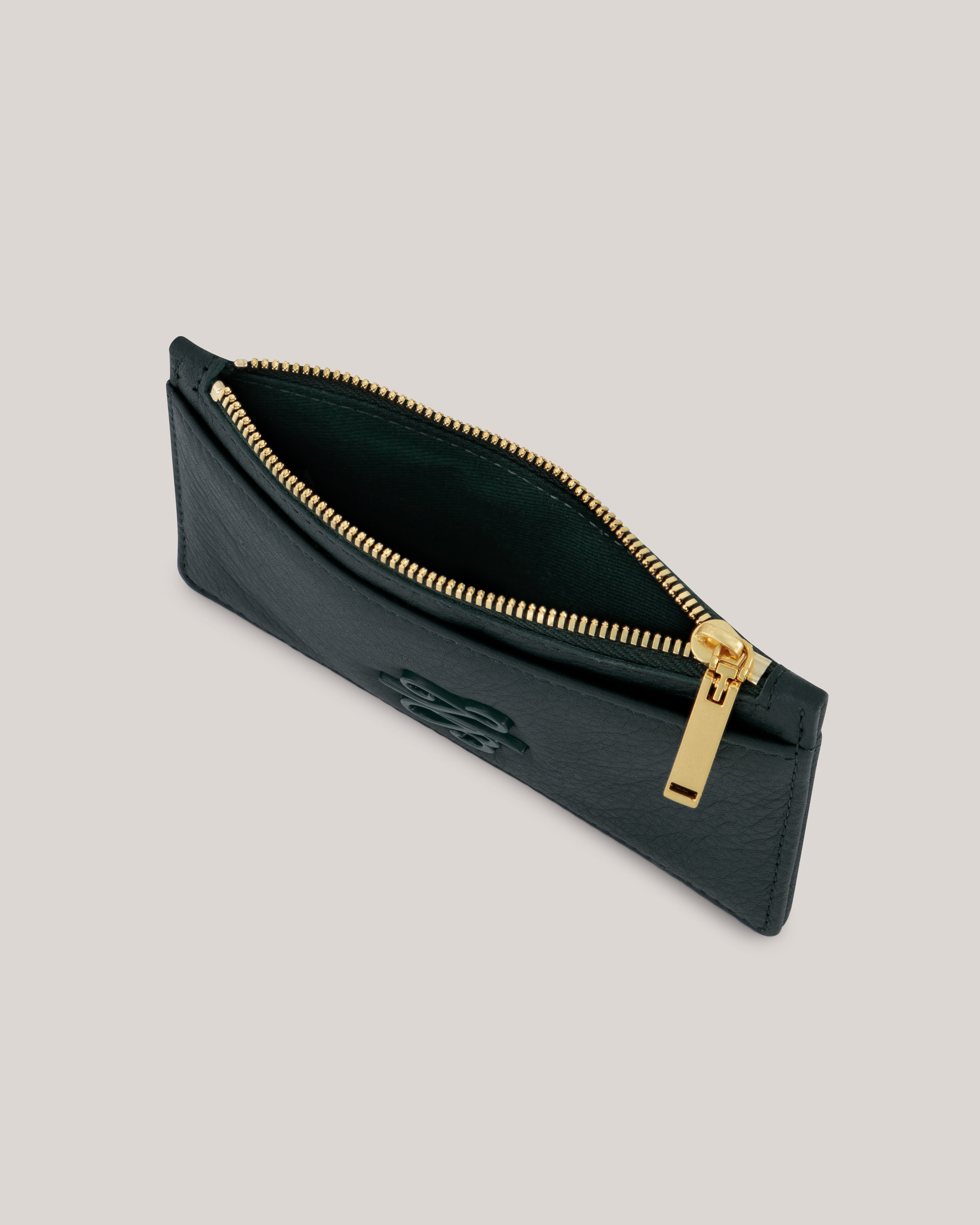 Marleah Tb Script Zip Card Holder Mid-Green