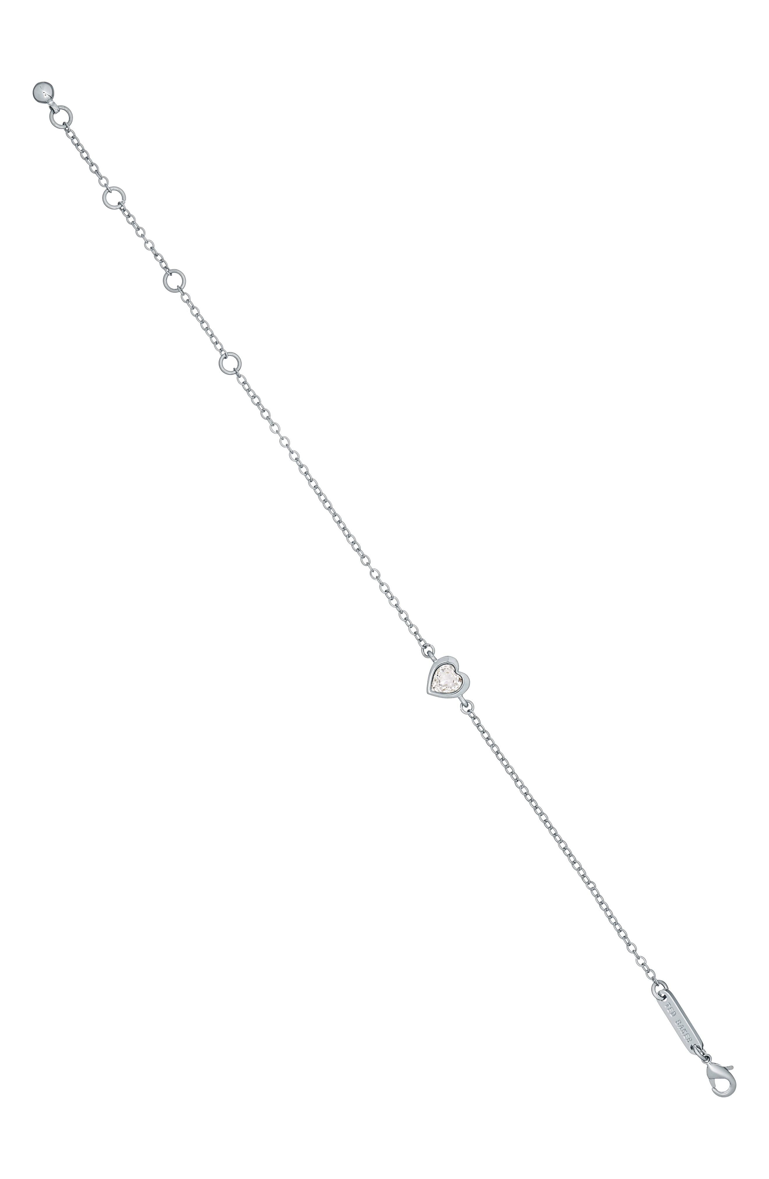 Hansa Crystal Heart Bracelet Silver