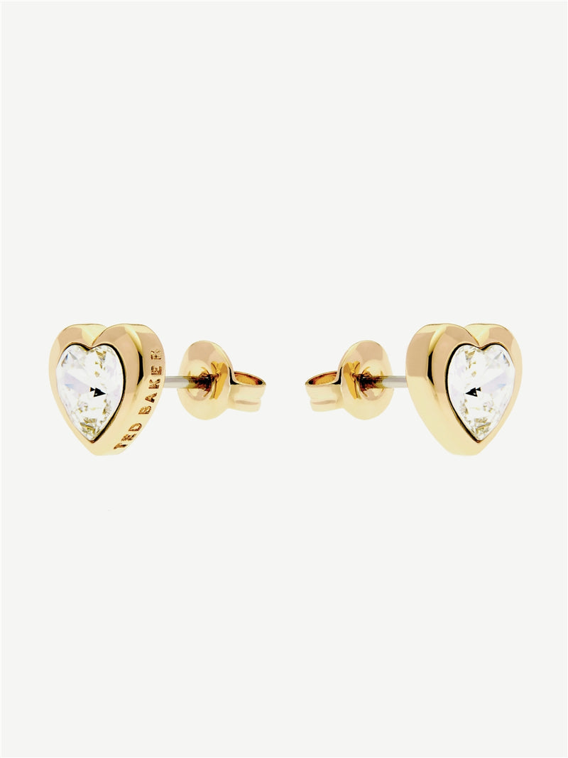 Han Crystal Heart Earring Gold