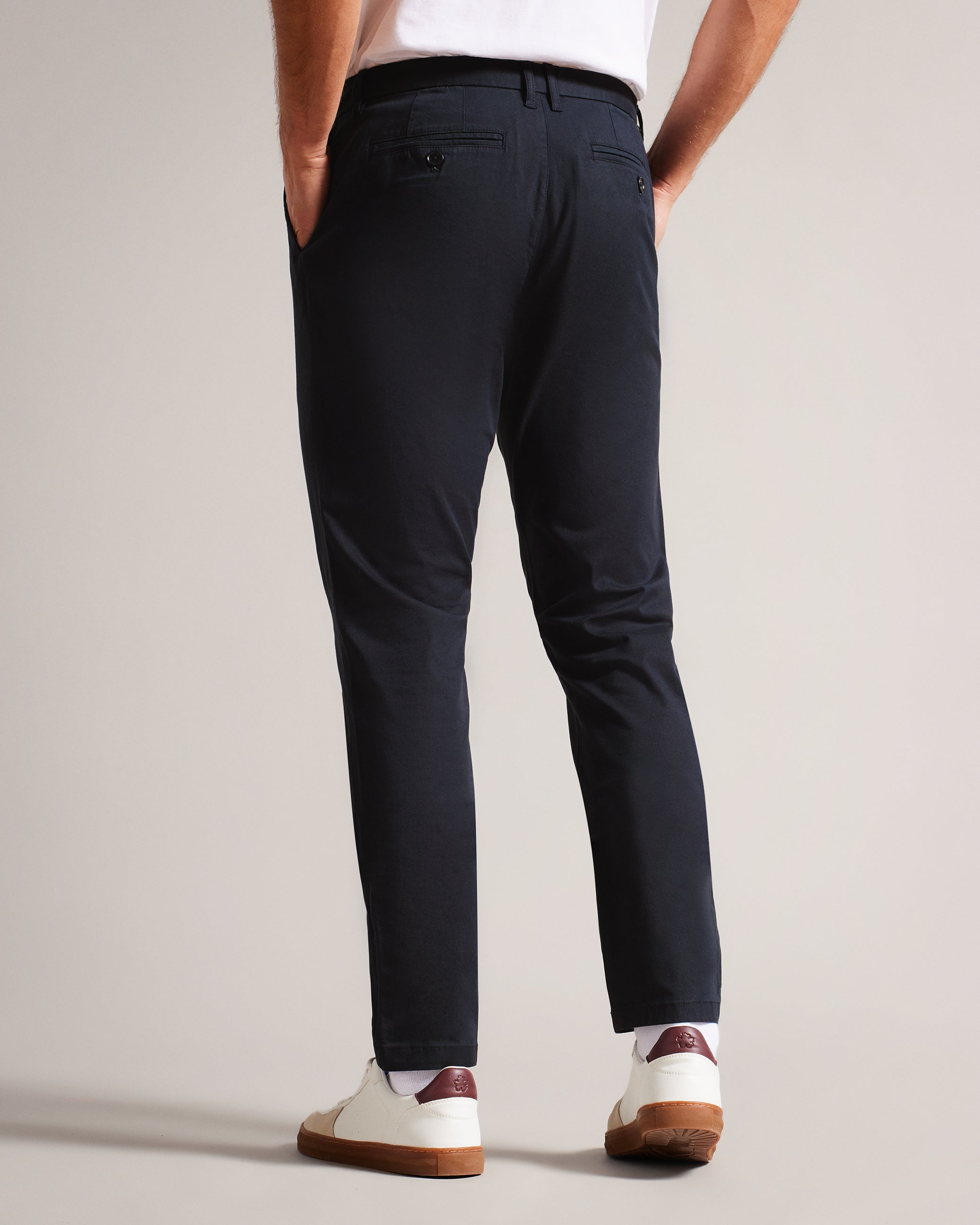 Haydae Slim Fit Textured Chino Trouser Navy