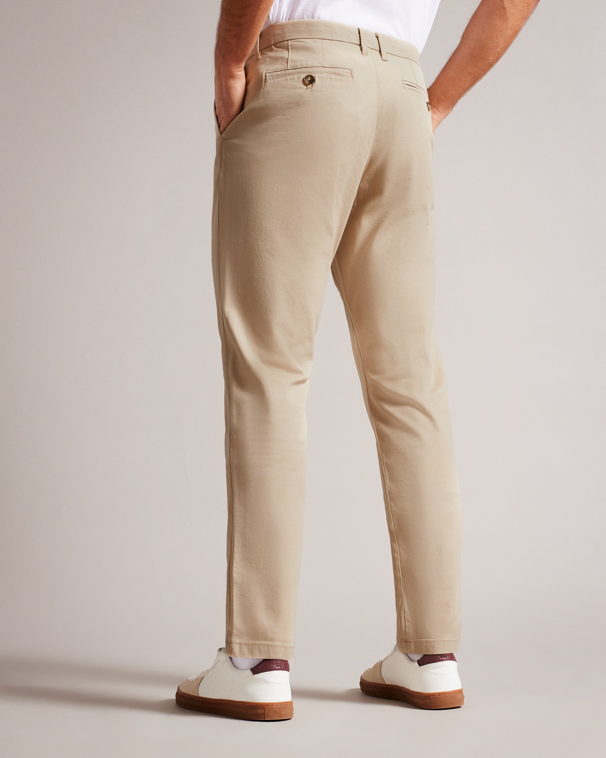 Haydae Slim Fit Textured Chino Trouser Stone