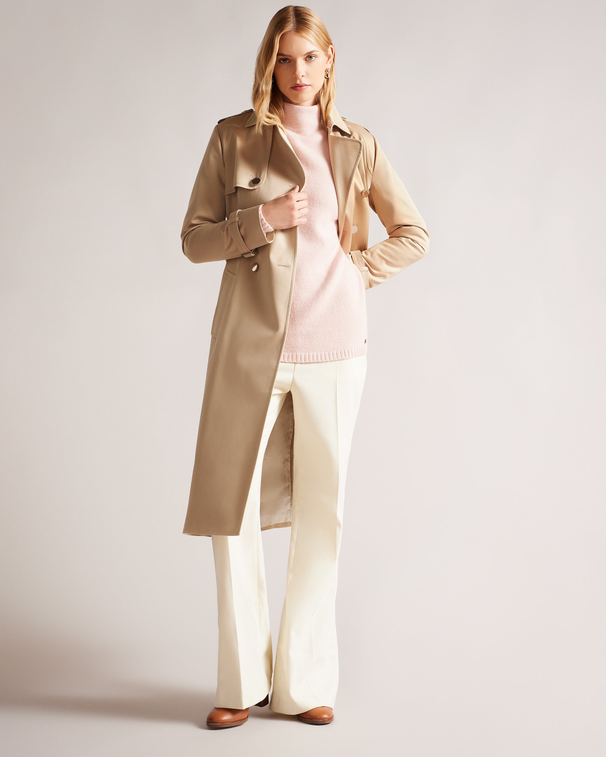 Robbii Showerproof Trench Coat Natural