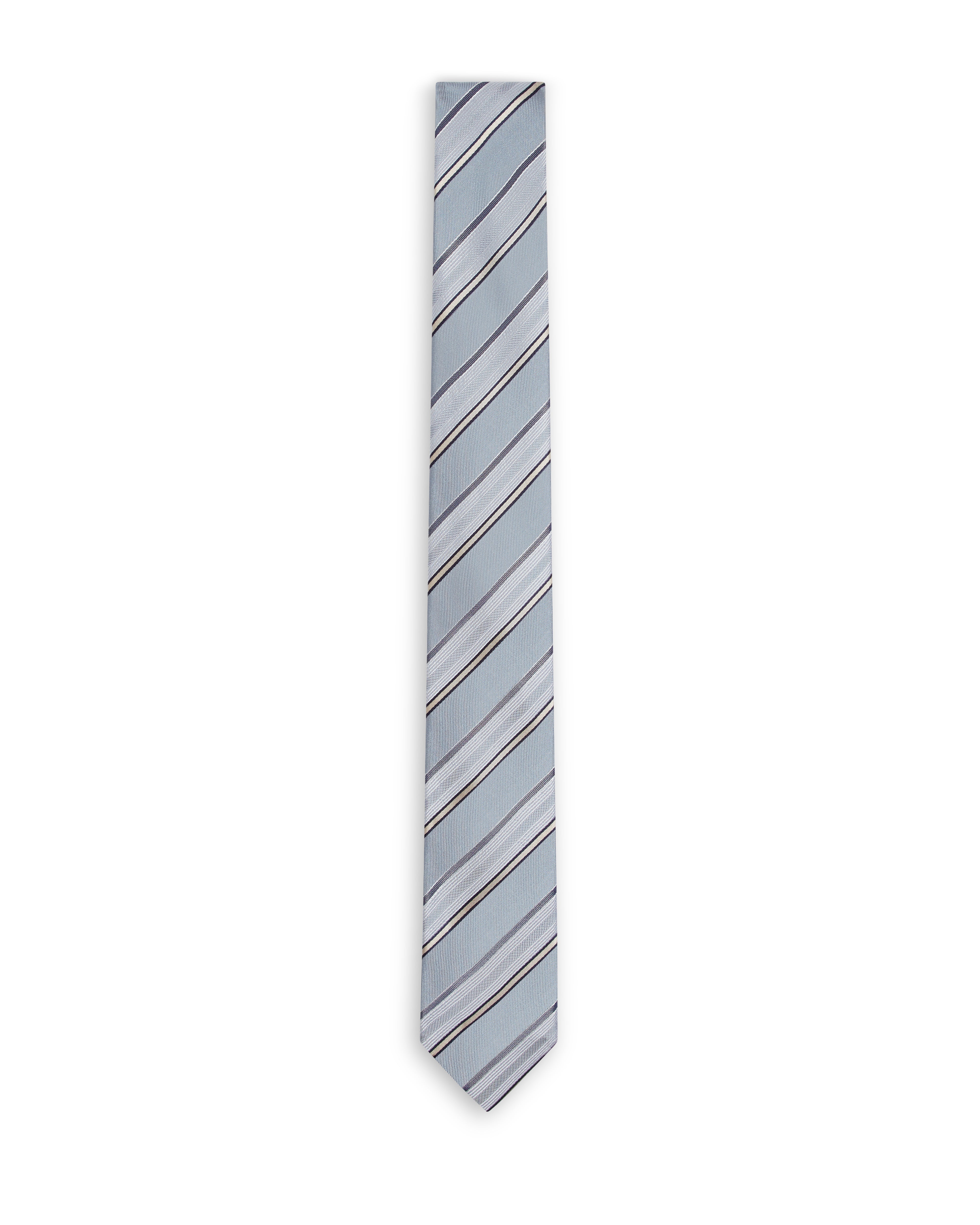 Brescia Textured Stripe Silk Tie Lt-Blue
