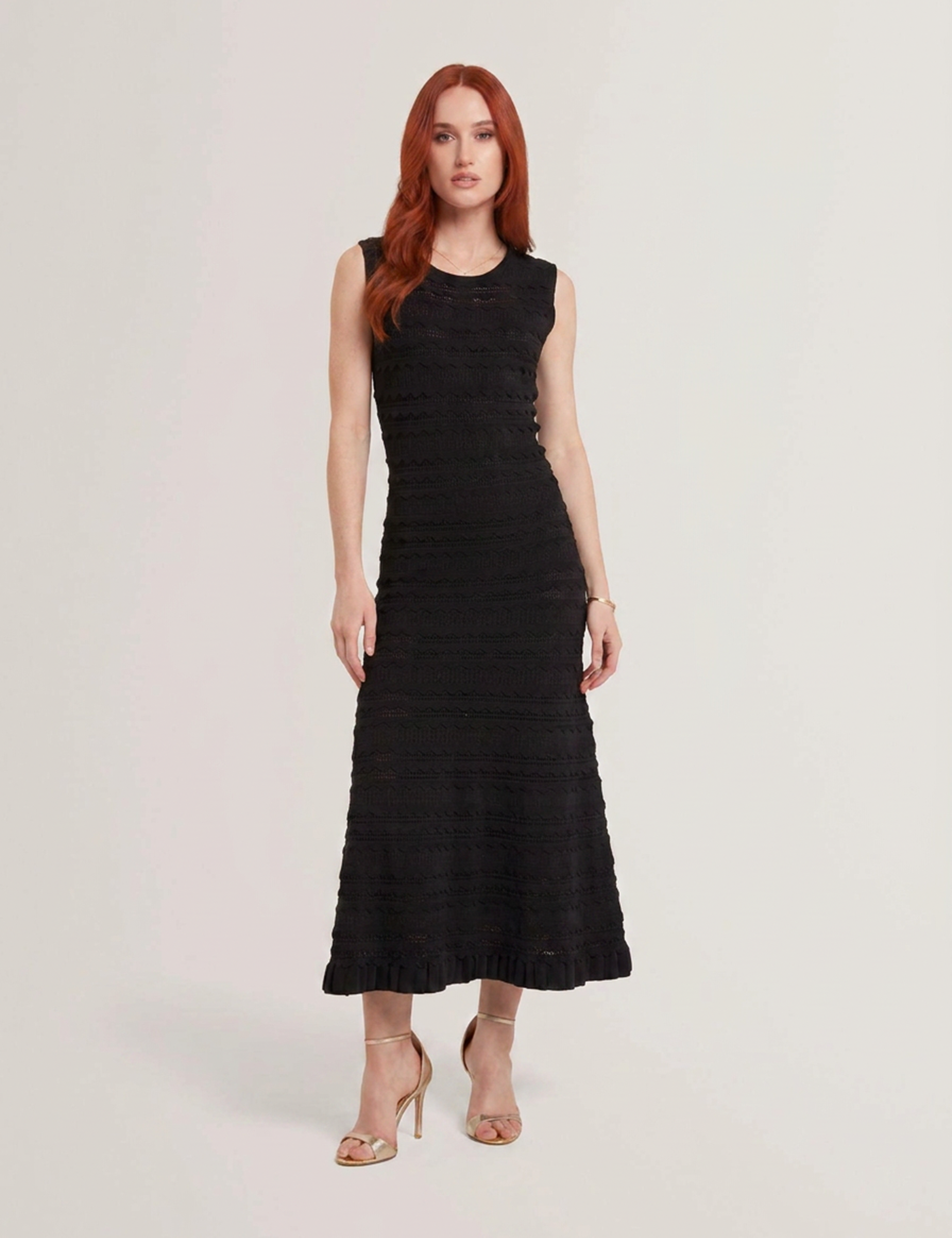 Cahrlie Knitted Midi Dress Black
