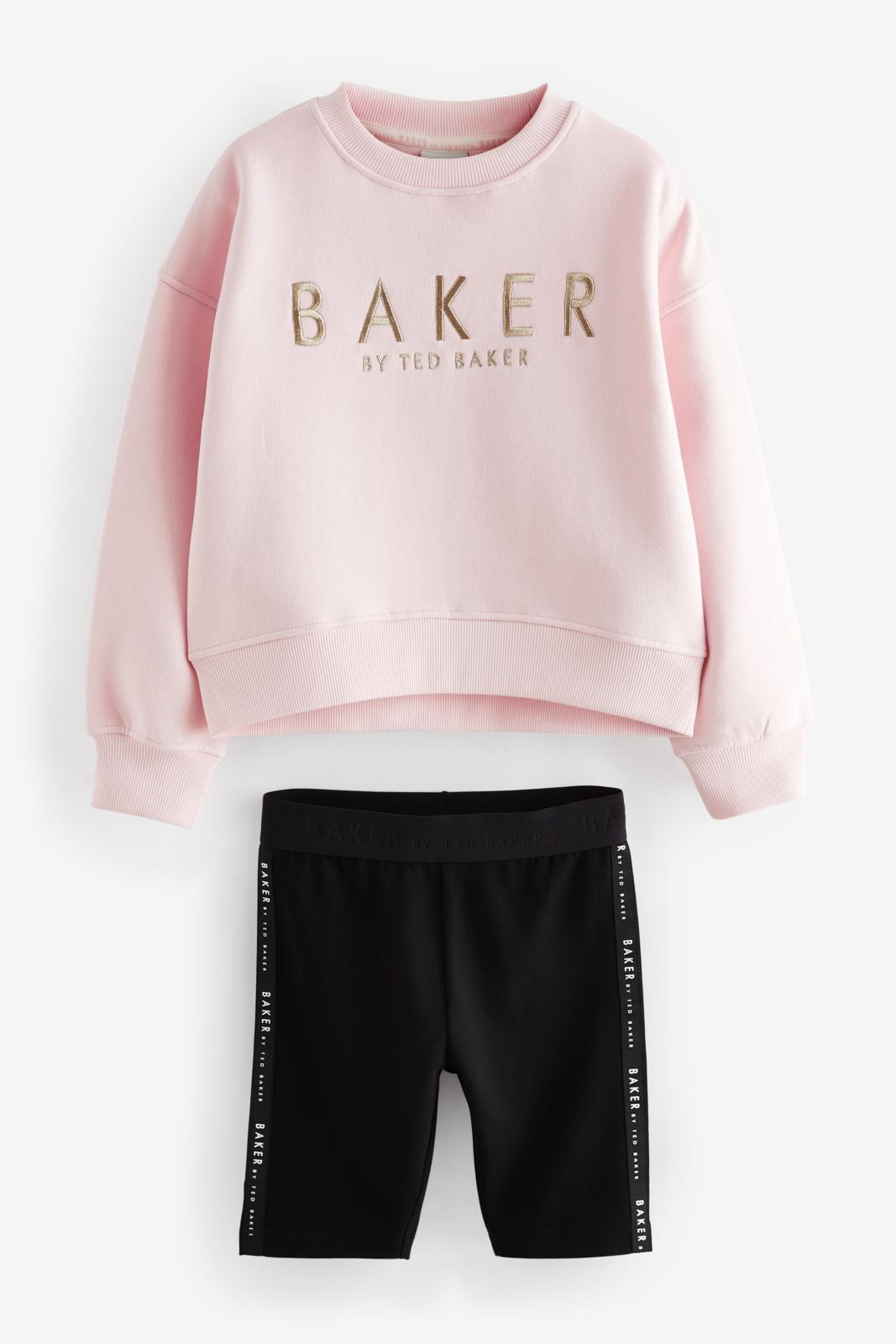 Baker By Ted Baker Pink Branded Back 100% Cotton Sweater And Pink