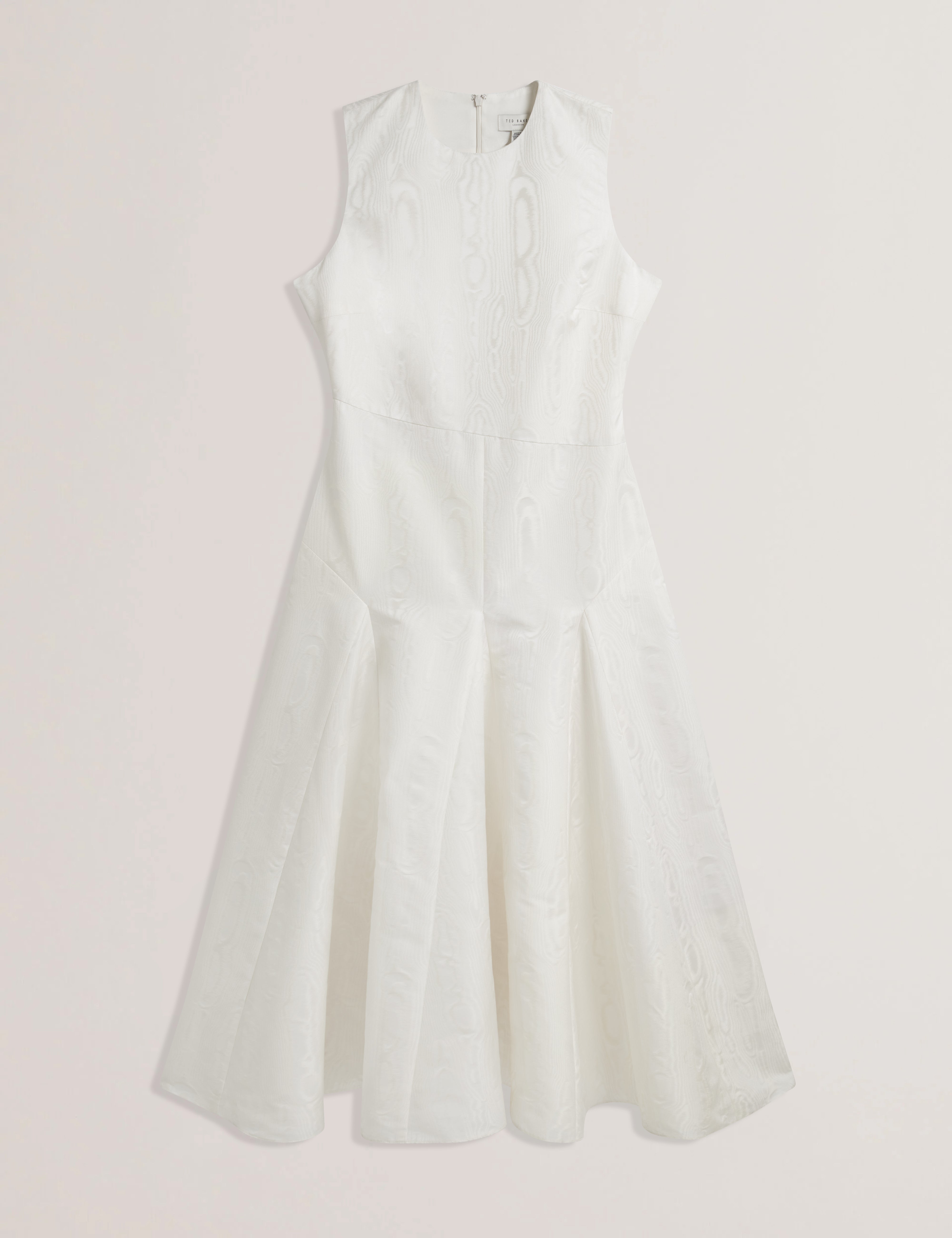 Giovaa Seaming Detail Taffeta Midi Dress Ivory
